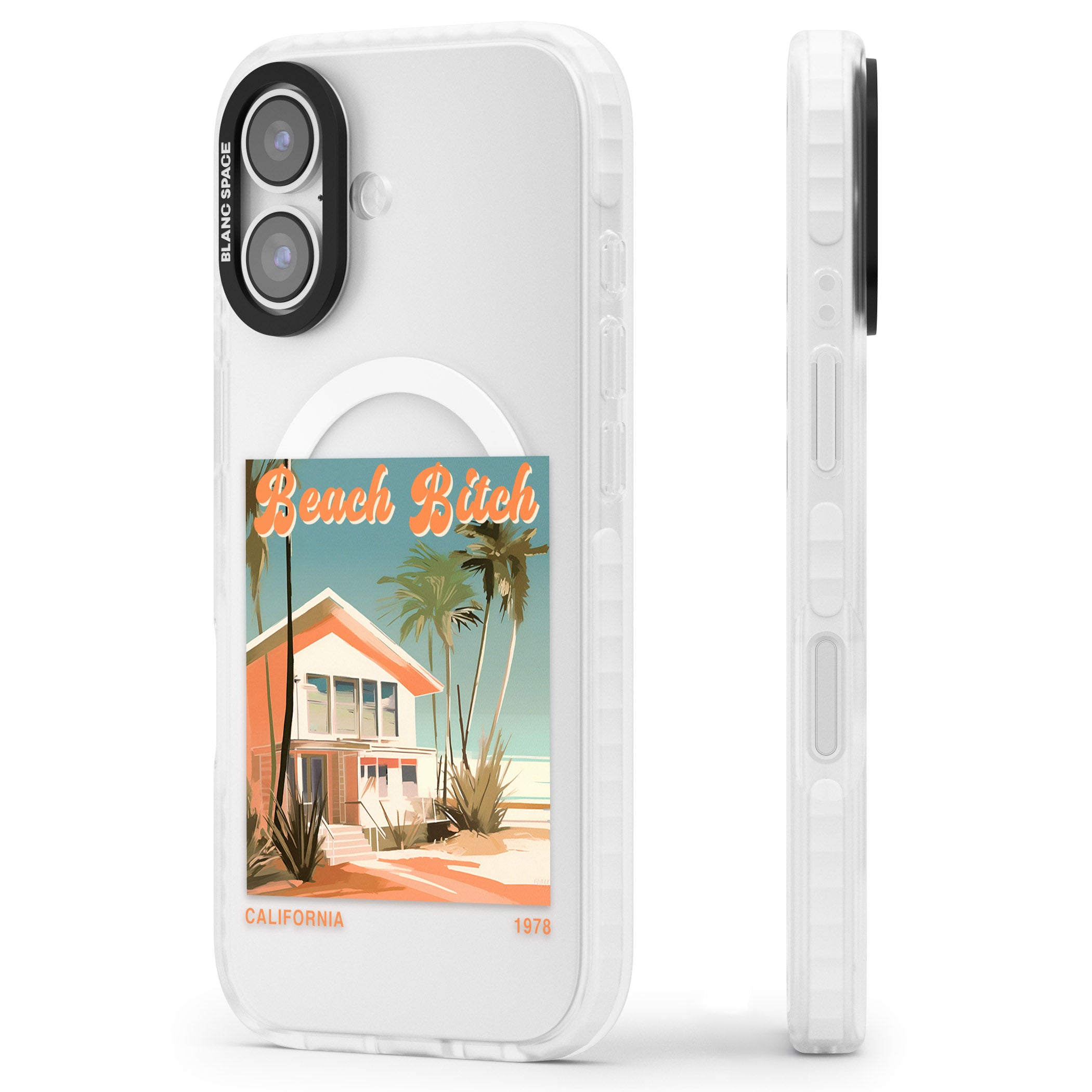 Beach B*tch iPhone 17 Impact Pro Clear Phone Case Side Profile