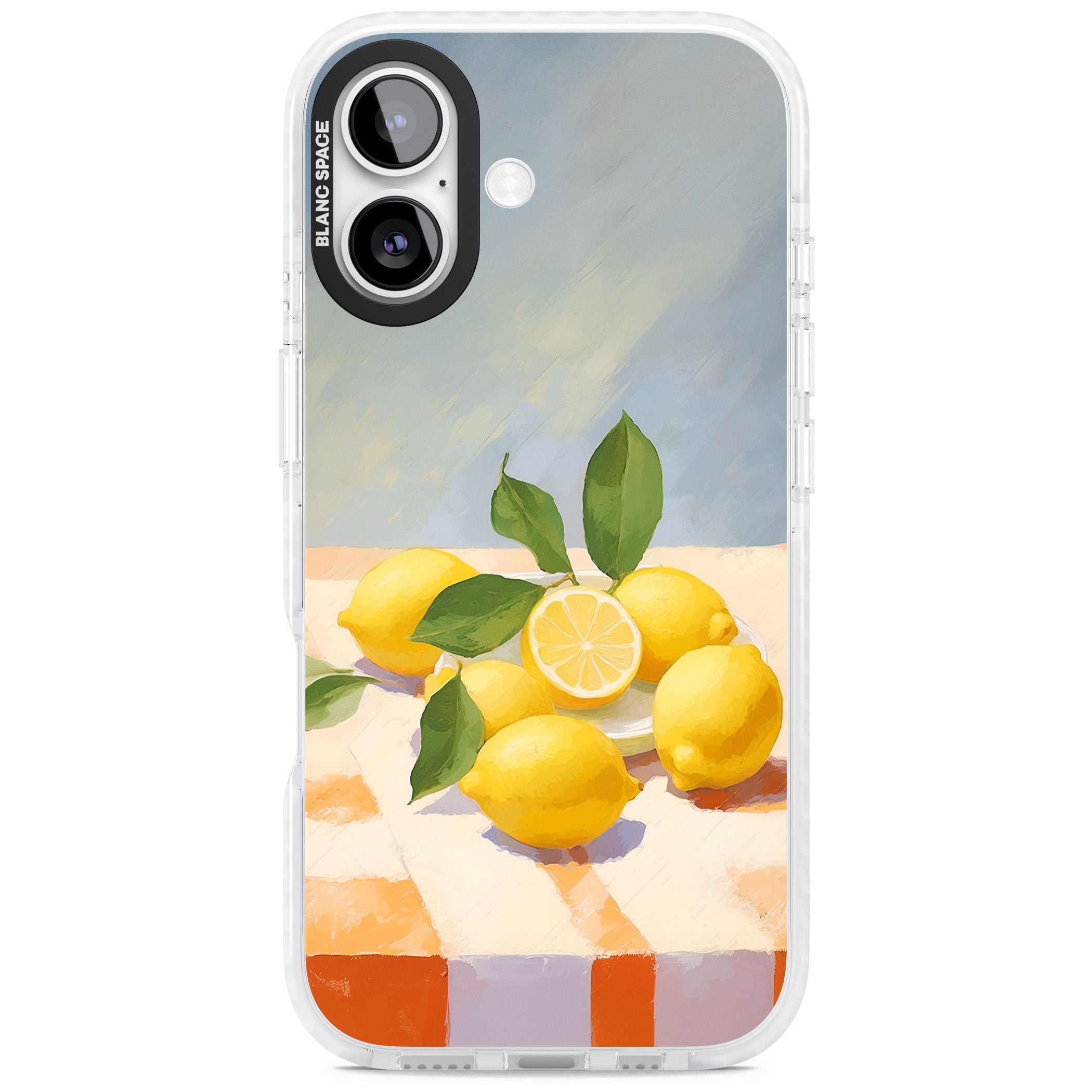 Lemons on Checkered Cloth iPhone 17 Impact Pro Clear Phone Case