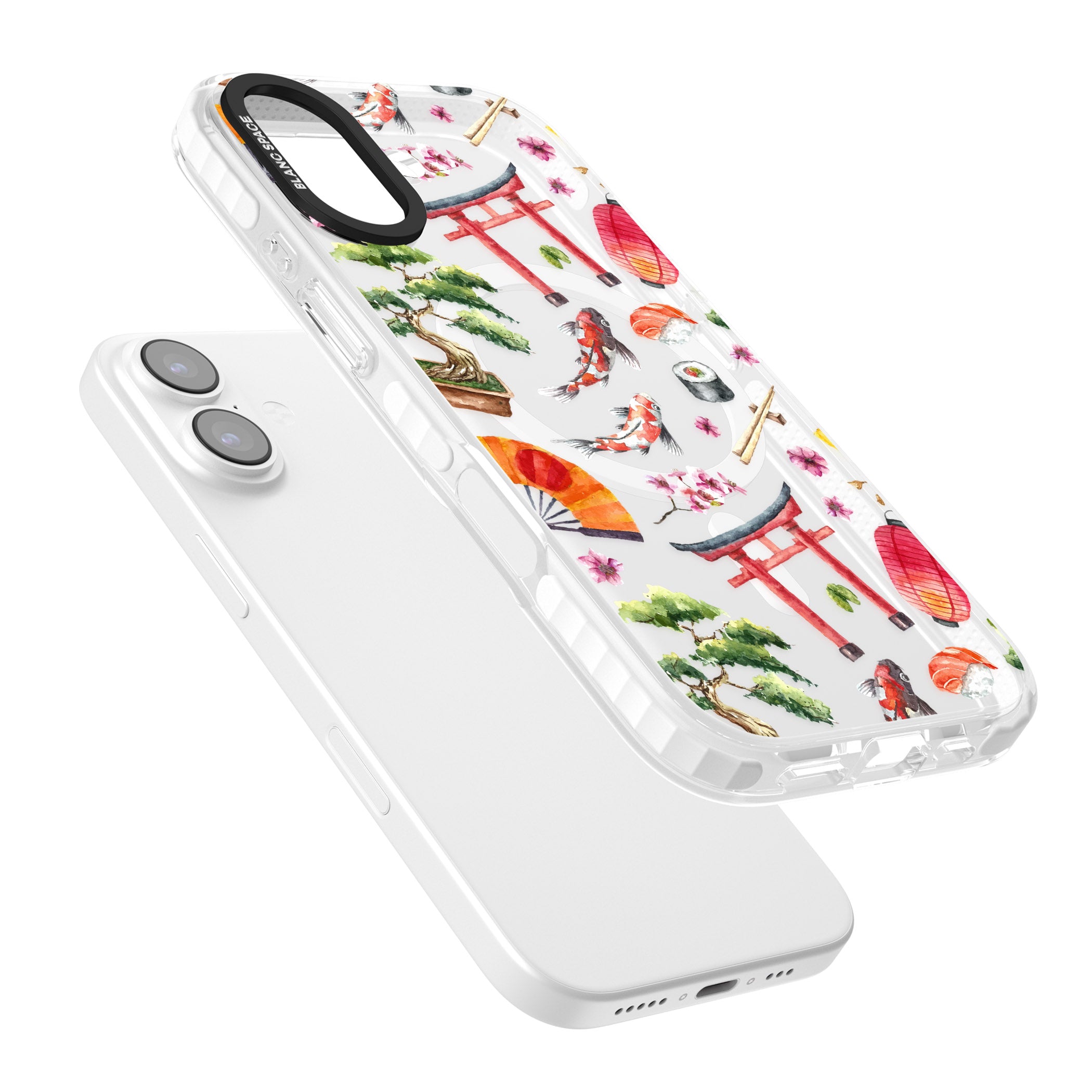 Japanese Watercolor iPhone 17 Impact Pro Clear Phone Case Colours