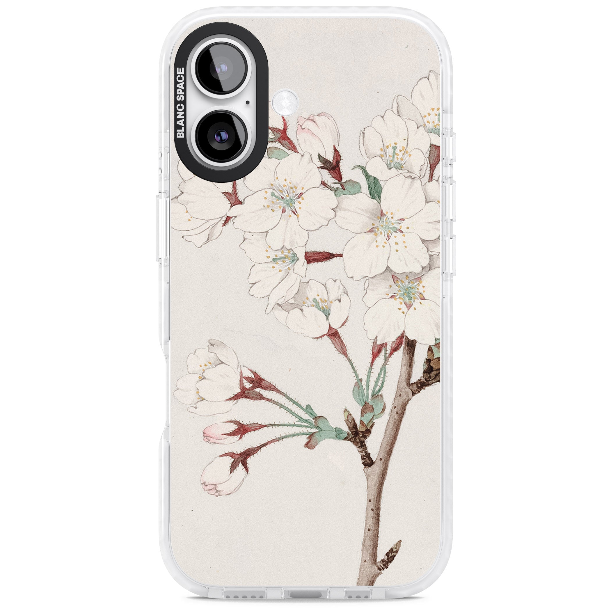 Vintage Japanese Illustrations Cherry Blossoms iPhone 17 Impact Pro Clear Phone Case