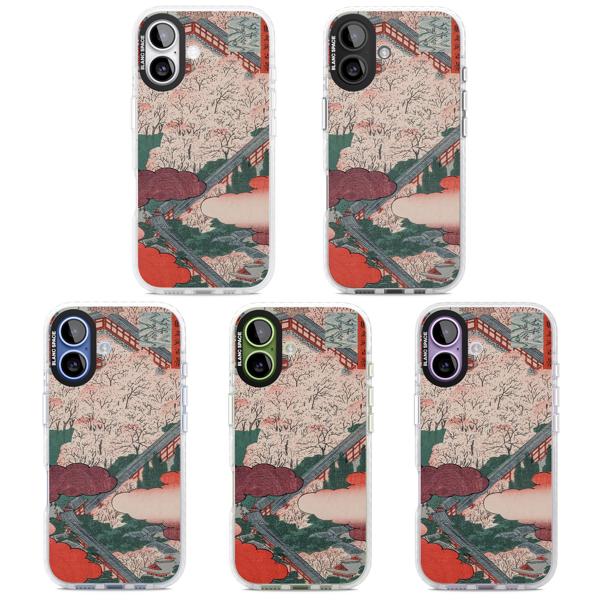 Vintage Japanese Illustrations Japanese City iPhone 17 Impact Pro Clear Phone Case APT Impact Protection