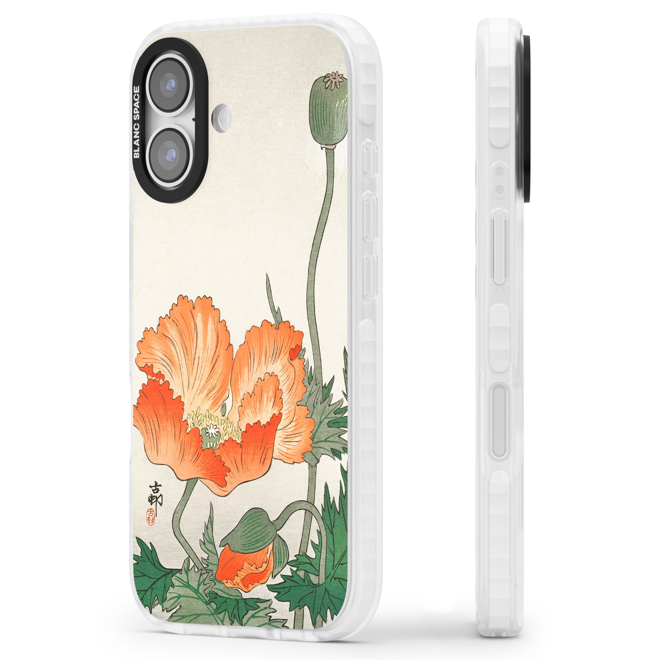 Birds And Plants By Ohara Koson iPhone 17 Impact Pro Clear Phone Case Side Profile