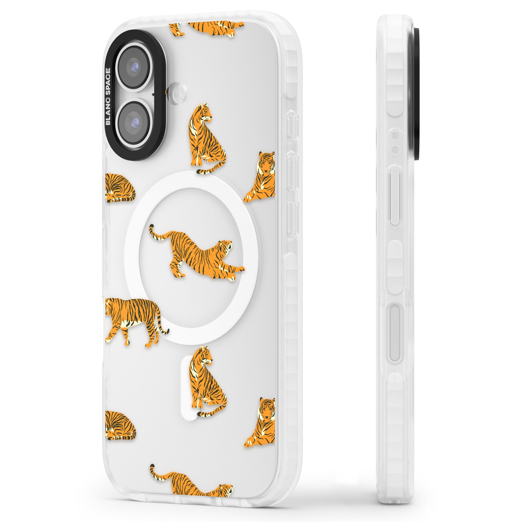 Clear Tiger Jungle iPhone 17 Impact Pro Clear Phone Case Side Profile