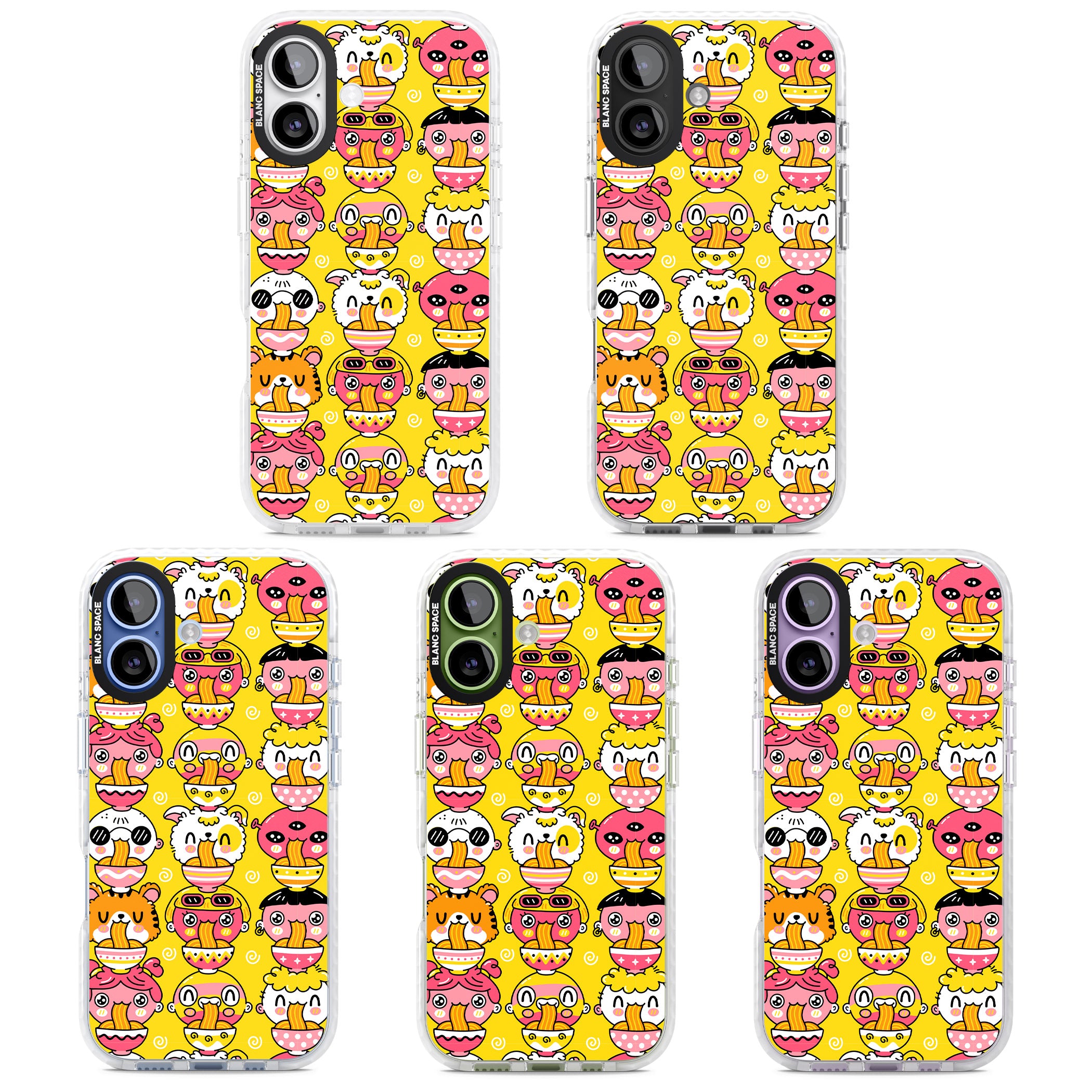 Ramen Noodle Kawaii Pattern iPhone 17 Impact Pro Clear Phone Case APT Impact Protection