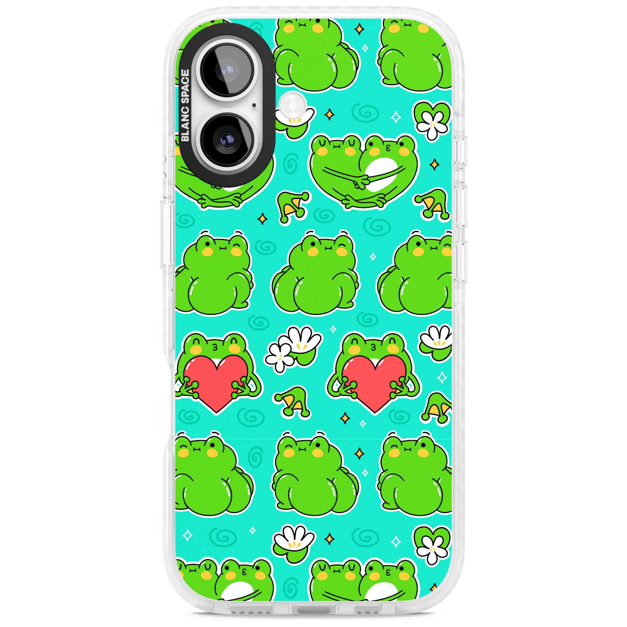 Frog Booty Kawaii Pattern iPhone 17 Impact Pro Clear Phone Case