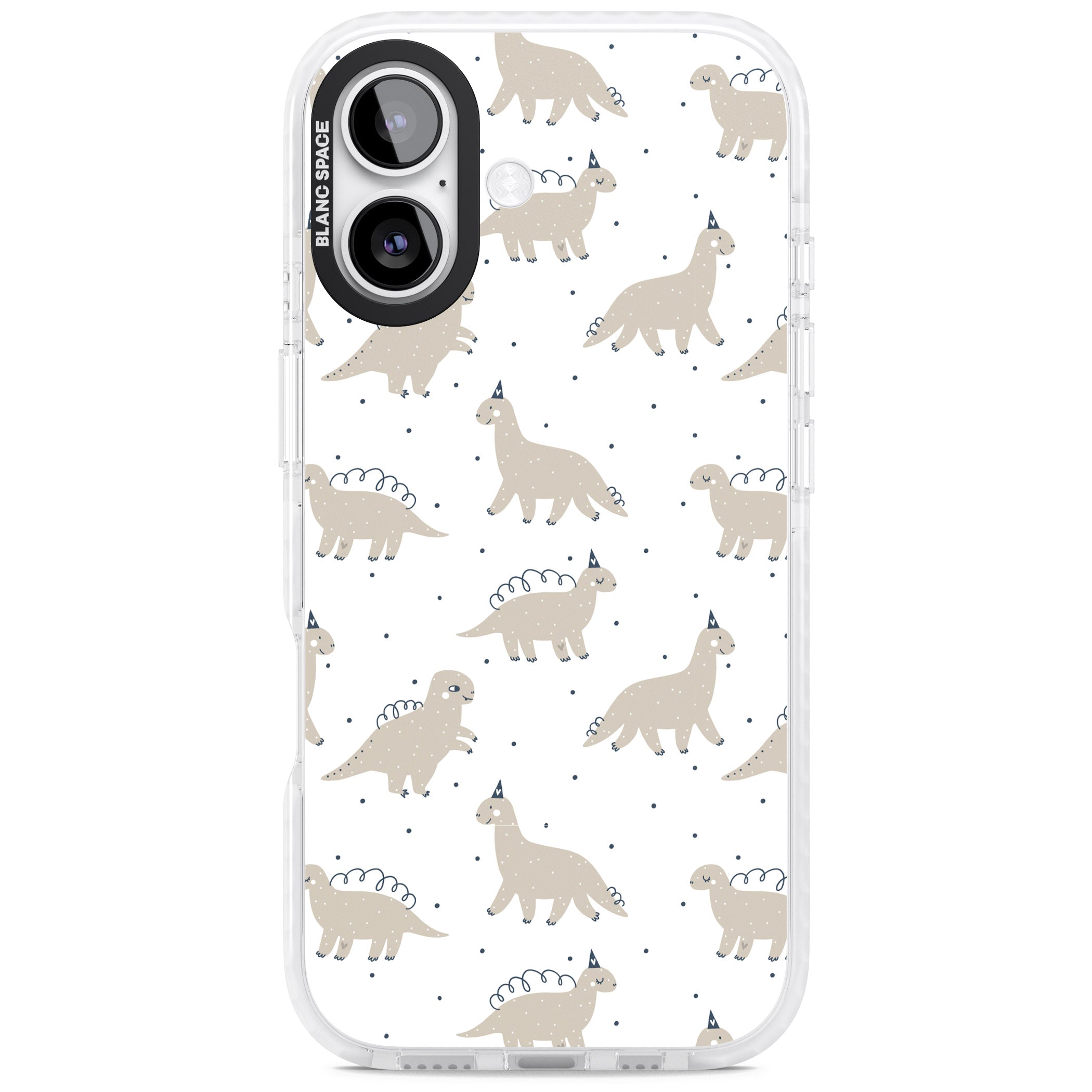 Party Dino Pattern iPhone 17 Impact Pro Clear Phone Case