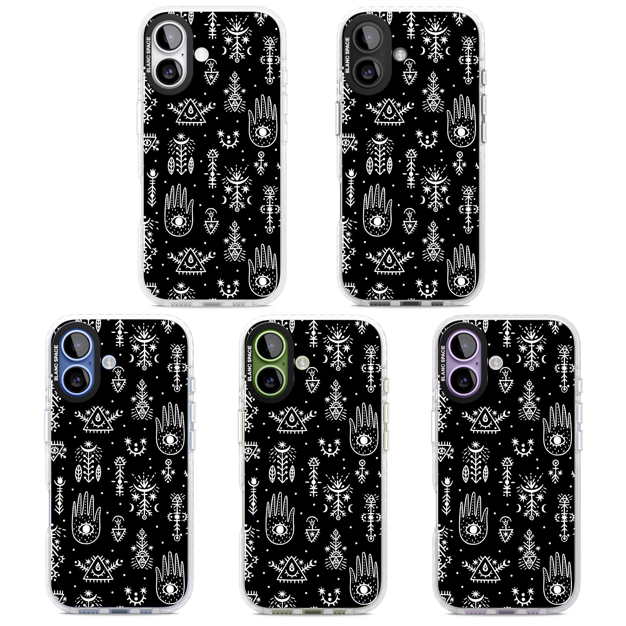 Tribal Symbols Black iPhone 17 Impact Pro Clear Phone Case APT Impact Protection