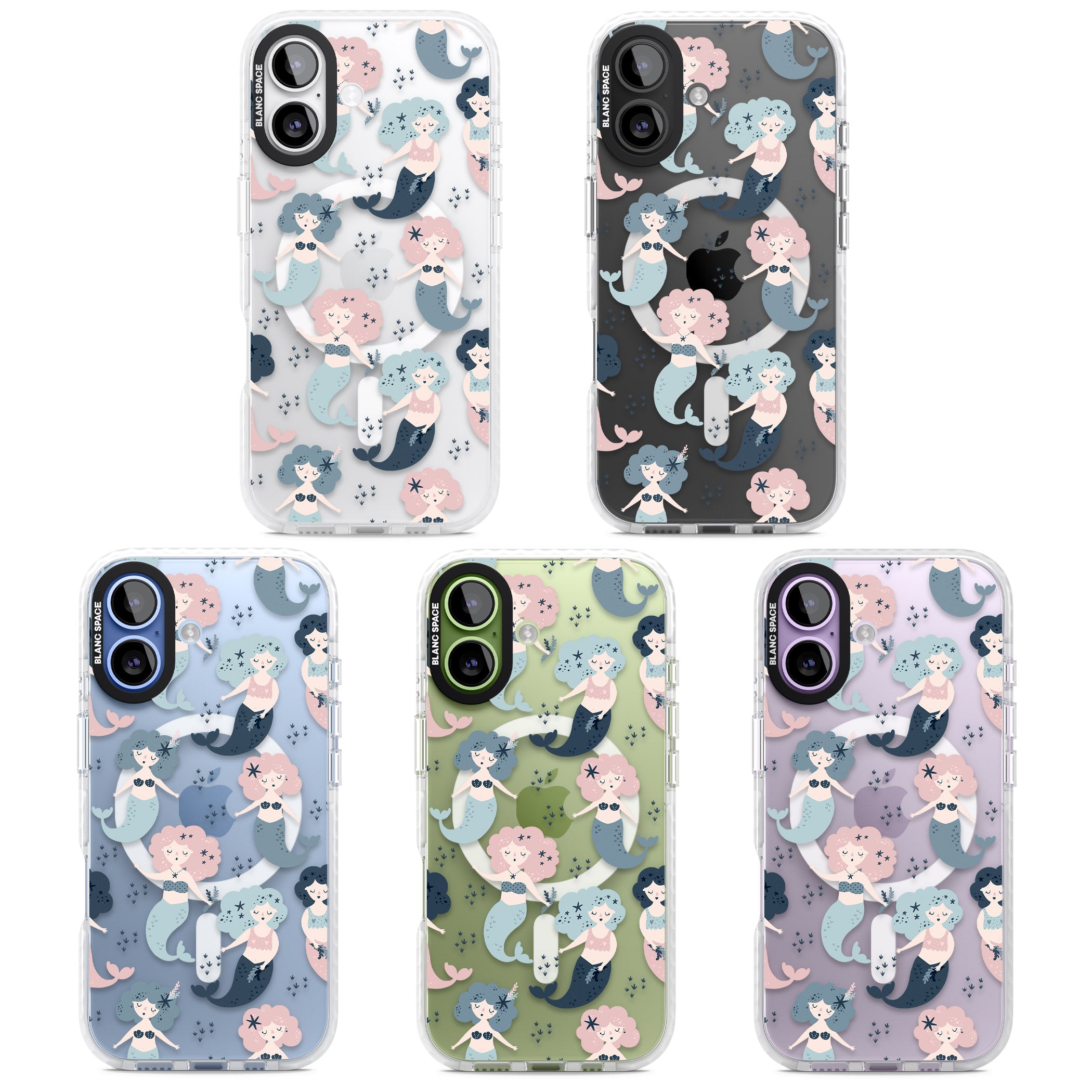 Pastel Mermaids iPhone 17 Impact Pro Clear Phone Case APT Impact Protection