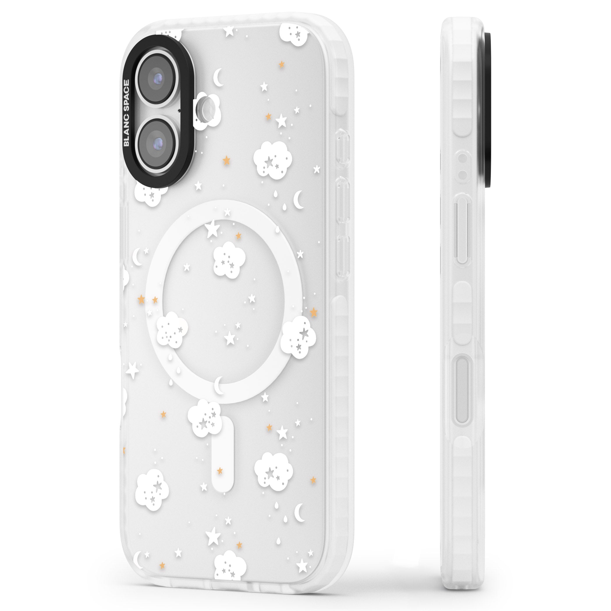 Starry Night Cloud iPhone 17 Impact Pro Clear Phone Case Side Profile