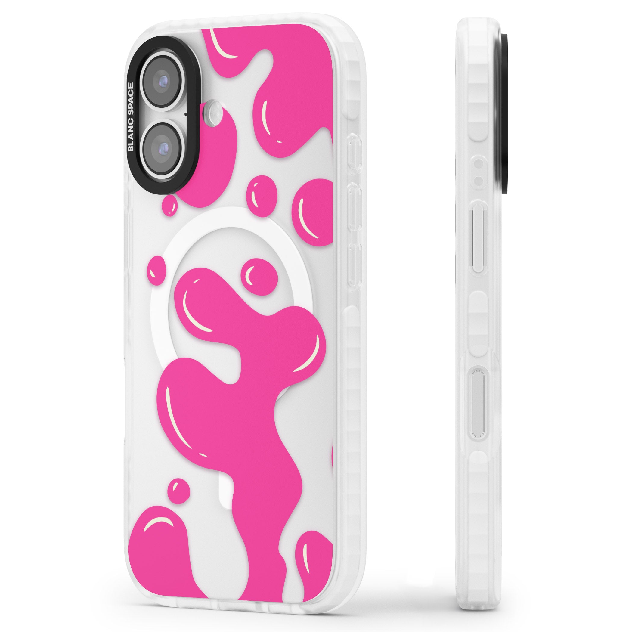 Pink Lava Lamp iPhone 17 Impact Pro Clear Phone Case Side Profile