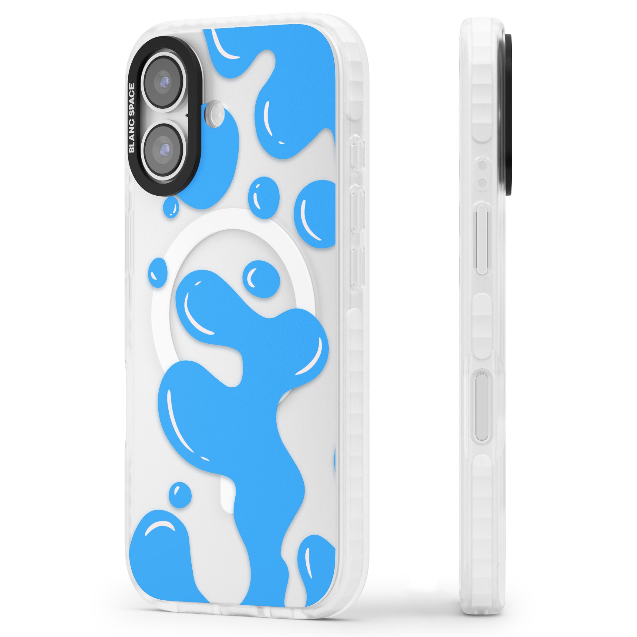 Blue Lava Lamp iPhone 17 Impact Pro Clear Phone Case Side Profile