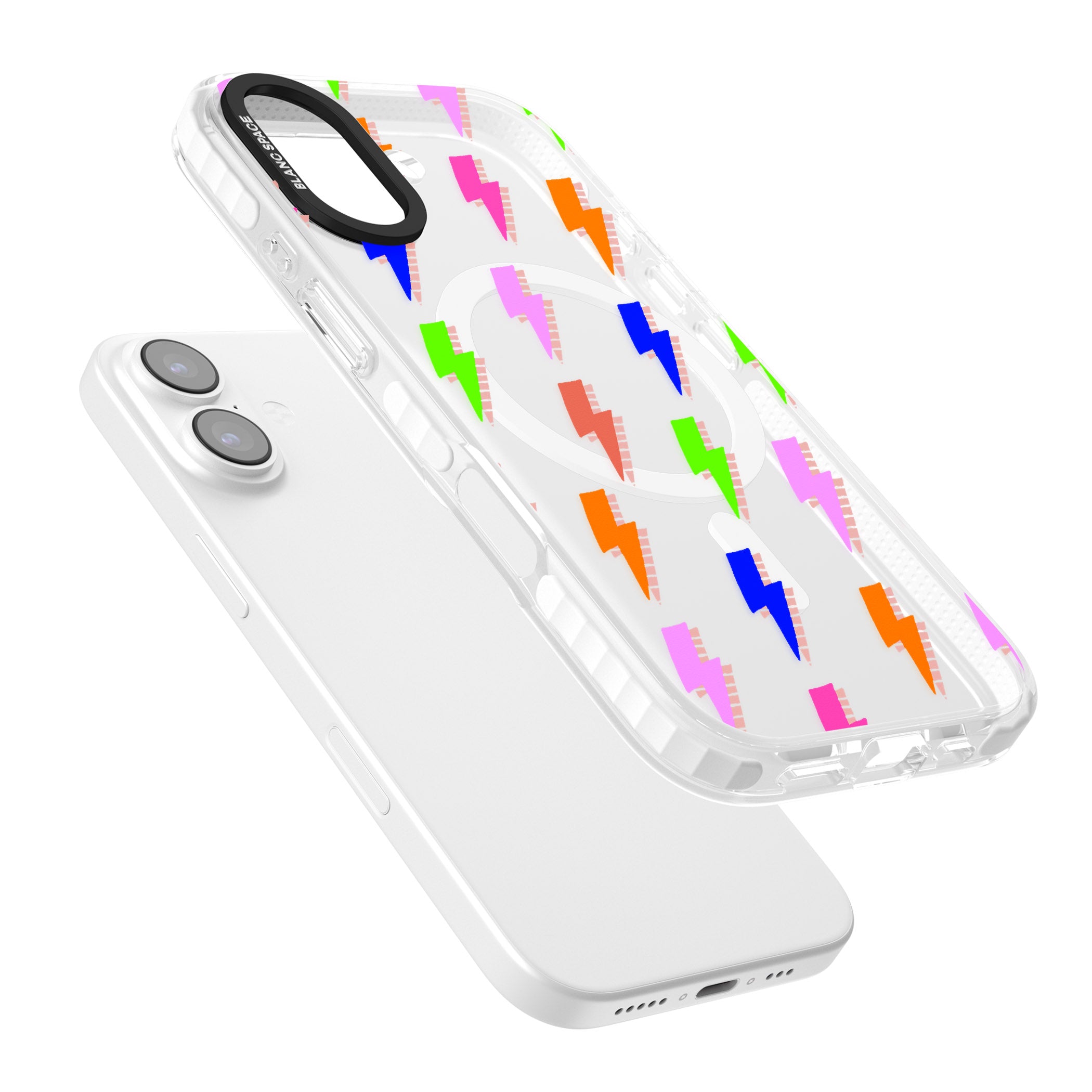 Rainbow Pop Lightning iPhone 17 Impact Pro Clear Phone Case Colours