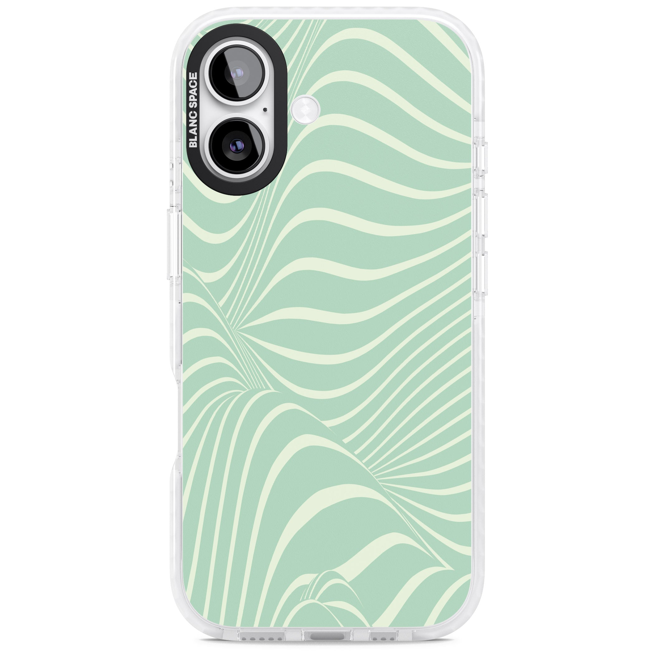 Mint Green Distorted Line iPhone 17 Impact Pro Clear Phone Case