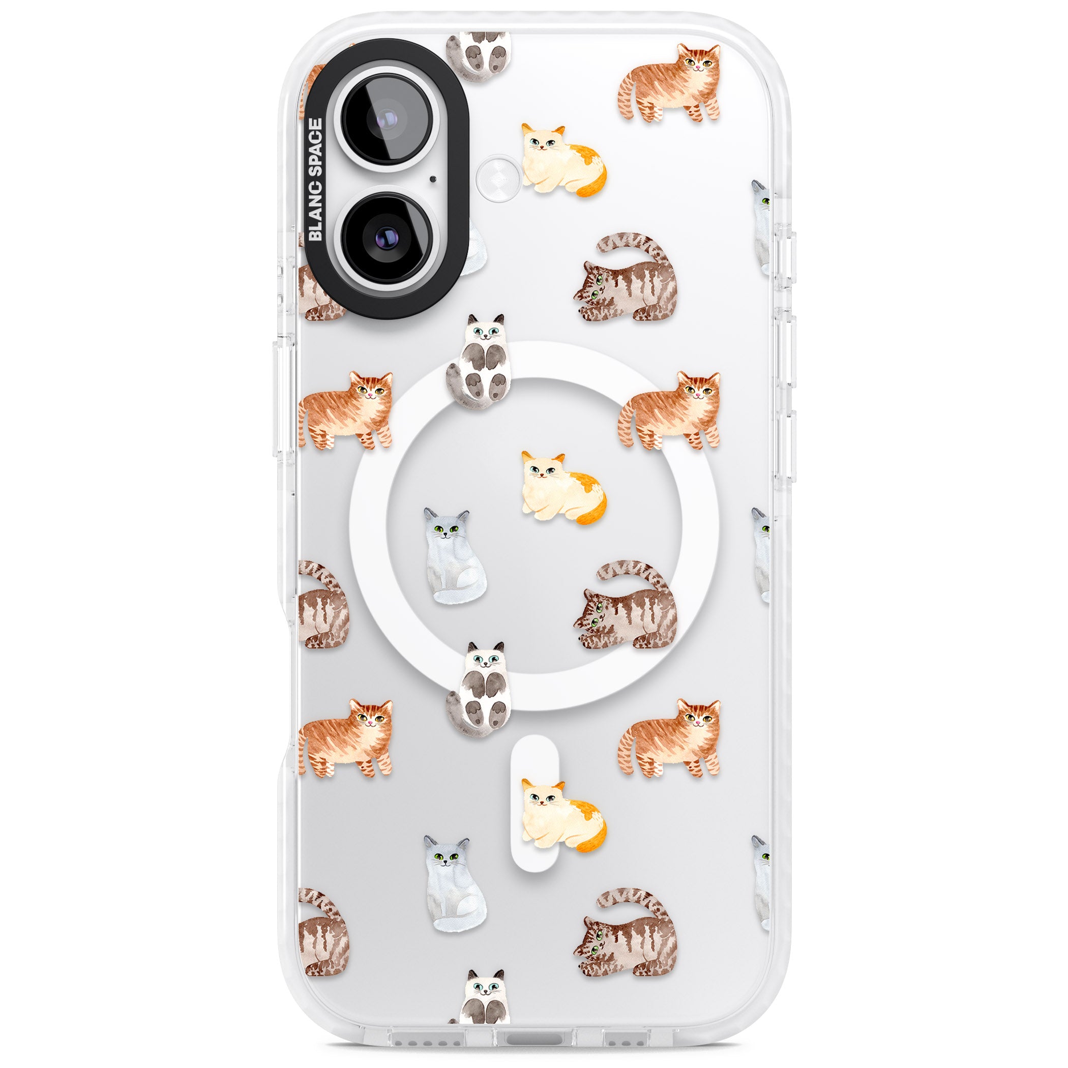 Cute Cat Pattern Classic iPhone 17 Impact Pro Clear Phone Case