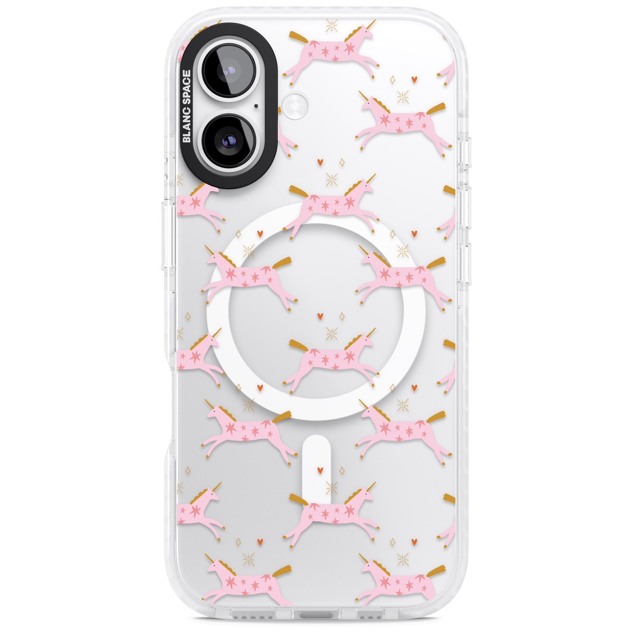 Pink Unicorn iPhone 17 Impact Pro Clear Phone Case