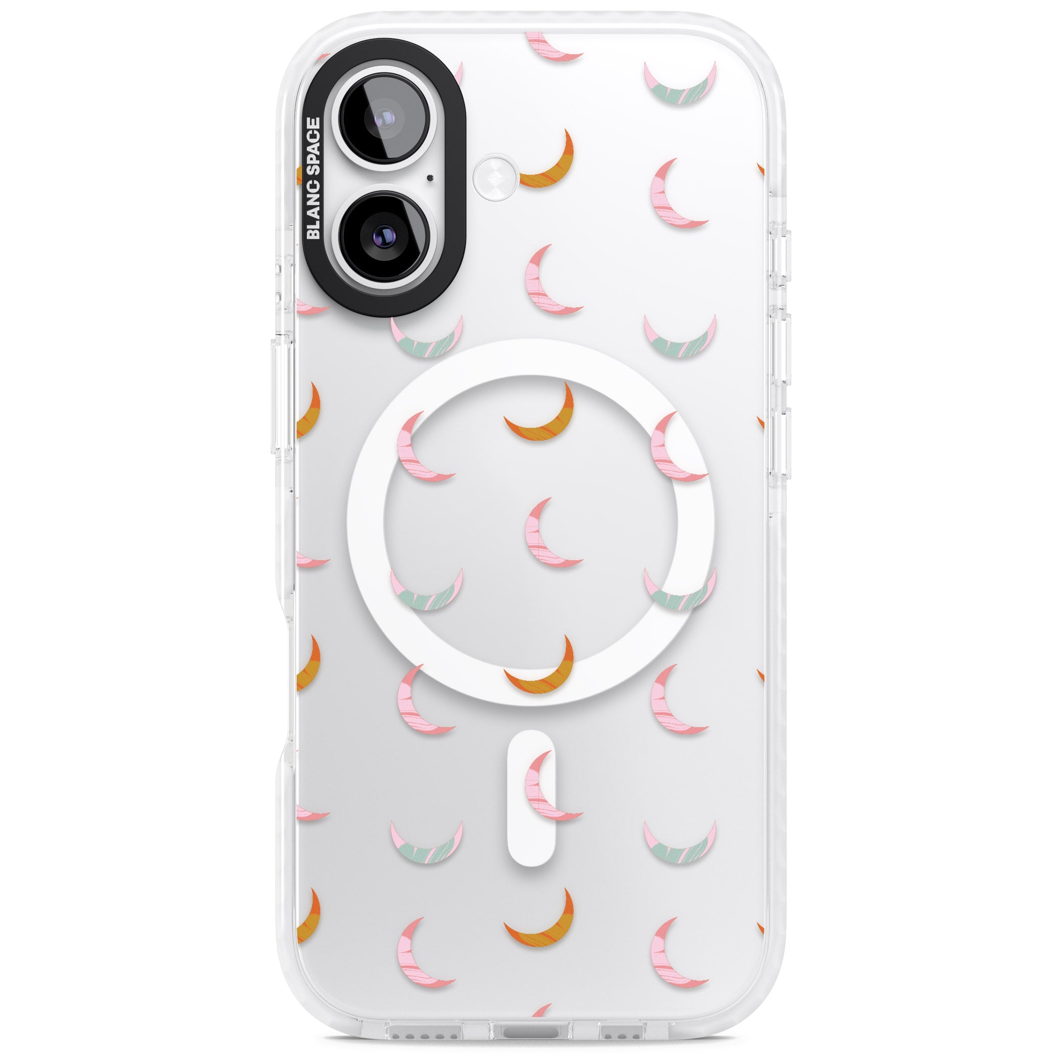 Colourful Crescent Moons iPhone 17 Impact Pro Clear Phone Case