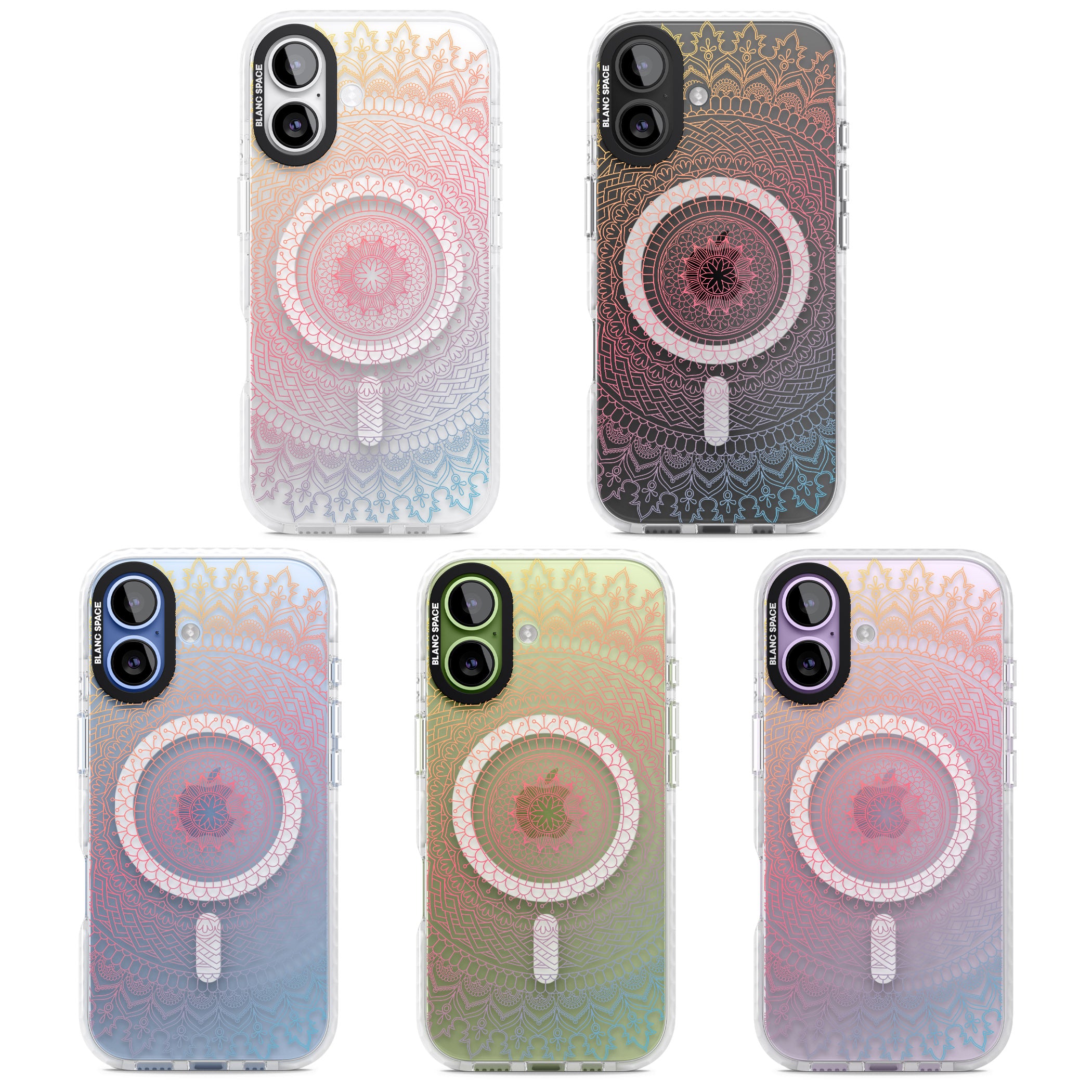 Rainbow Mandala iPhone 17 Impact Pro Clear Phone Case APT Impact Protection