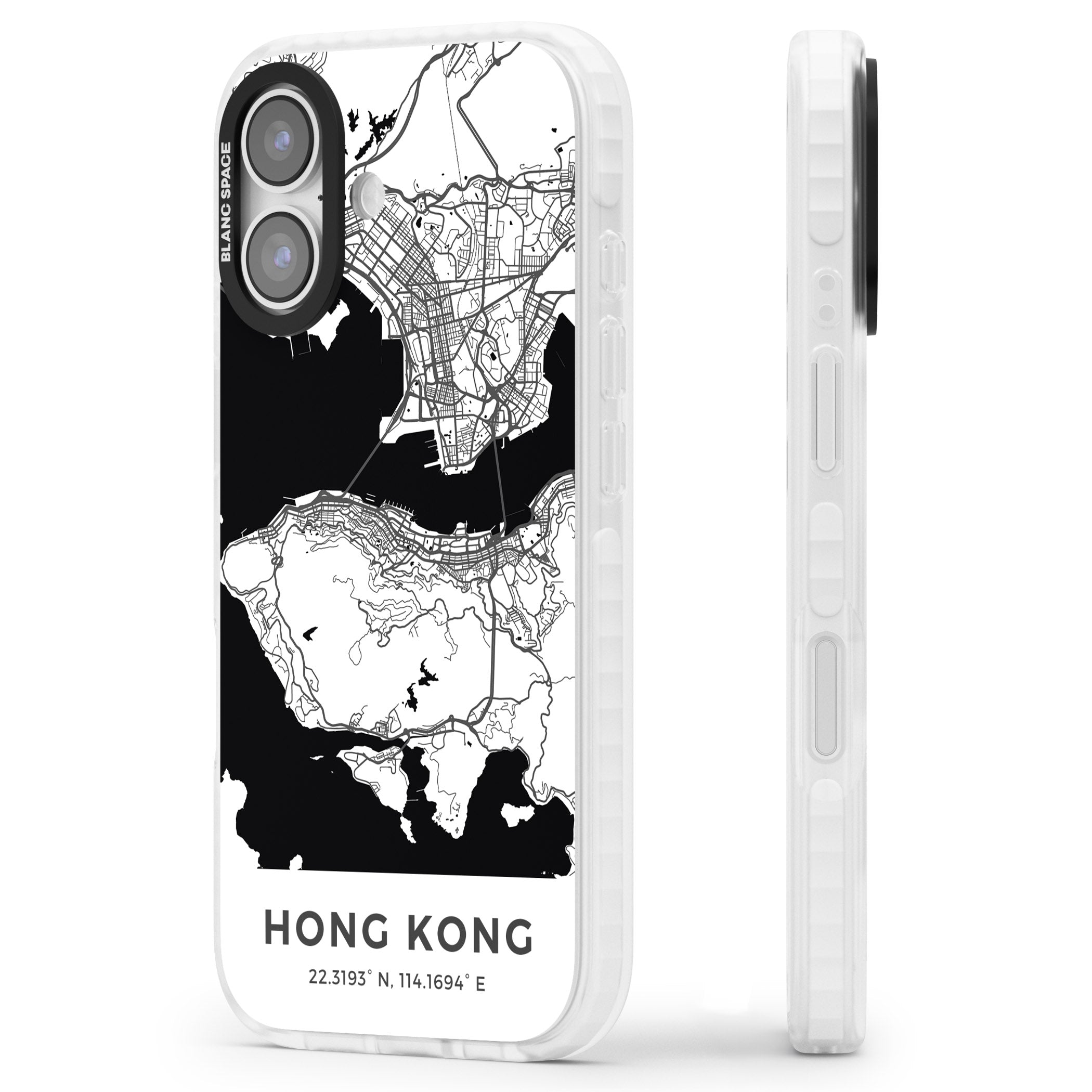 Hong Kong Map iPhone 17 Impact Pro Clear Phone Case Side Profile