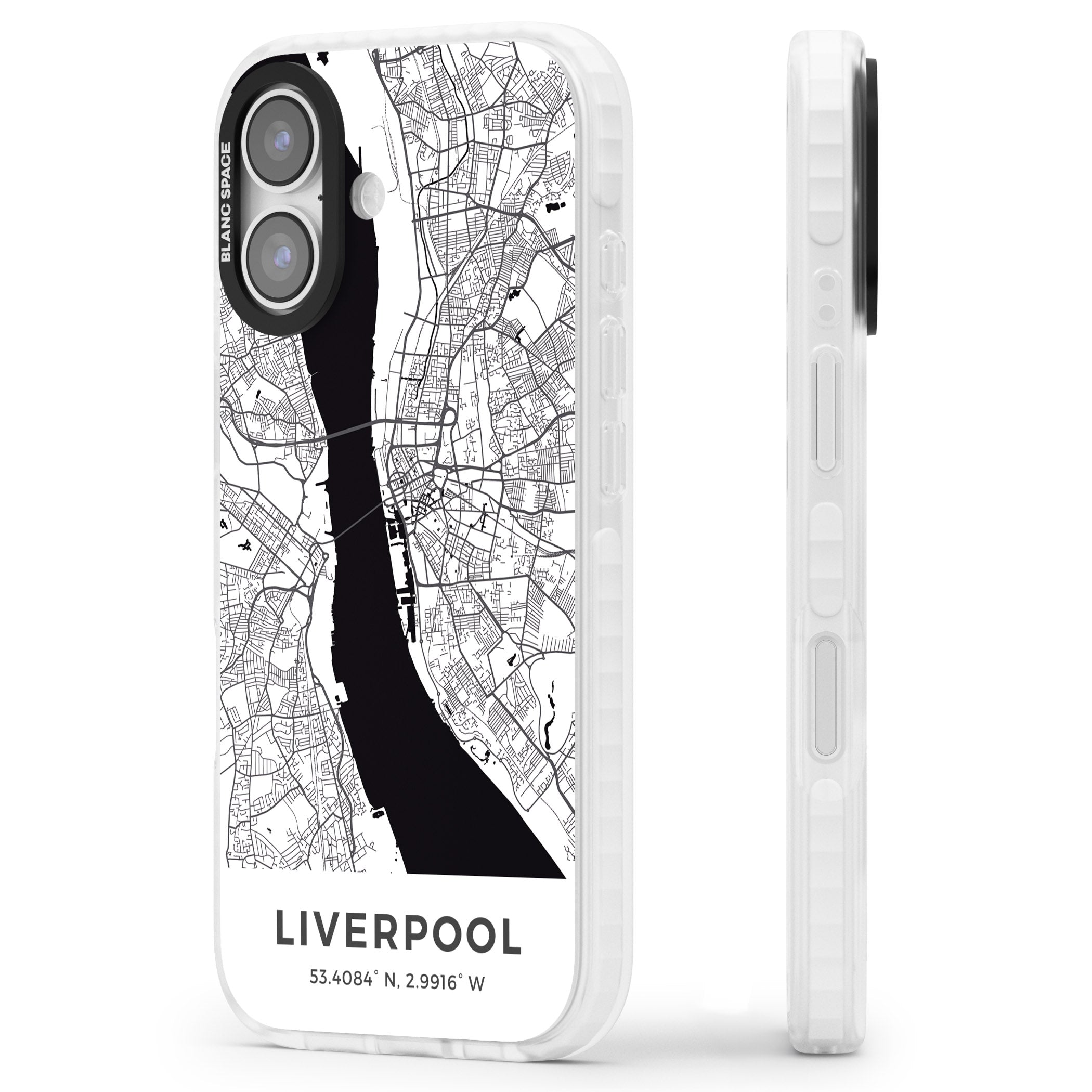 Liverpool Map iPhone 17 Impact Pro Clear Phone Case Side Profile