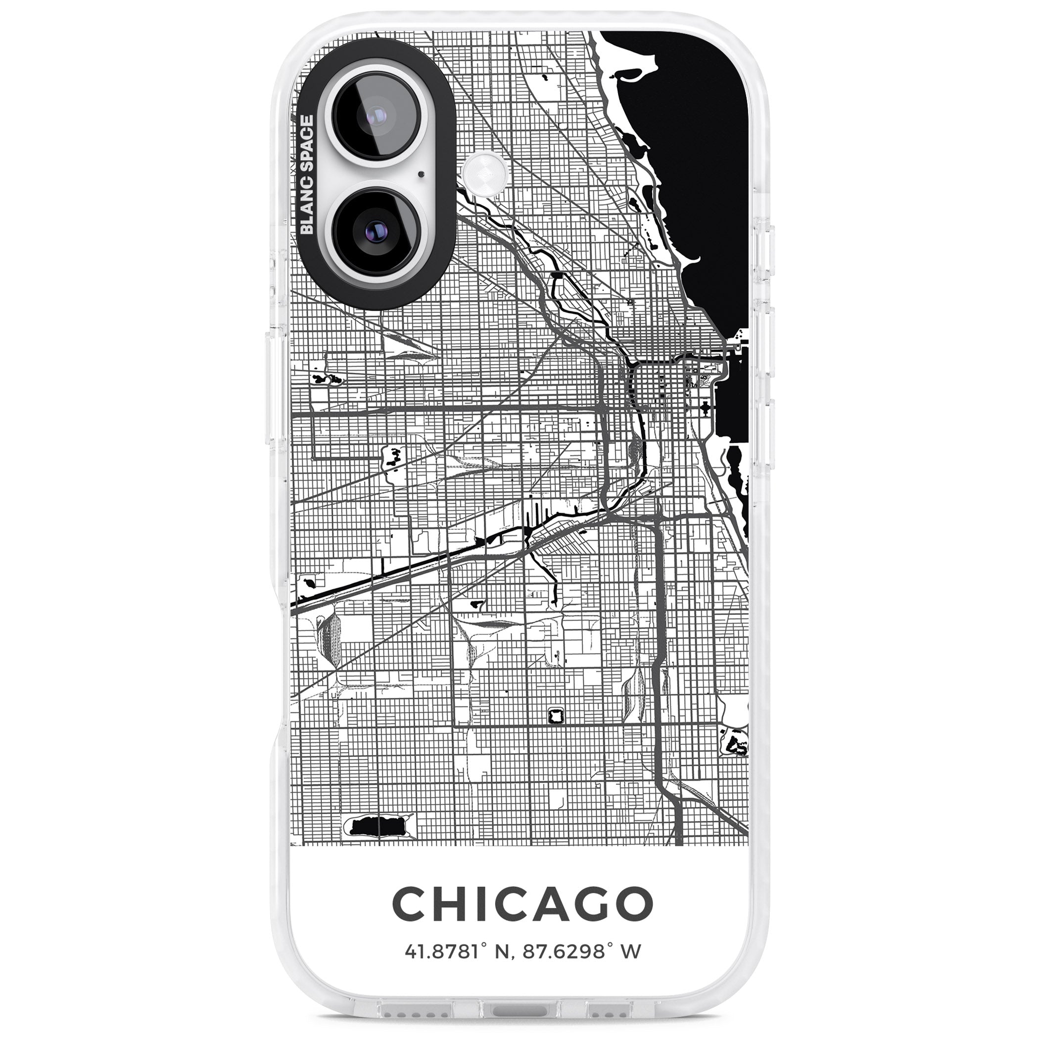 Chicago Map iPhone 17 Impact Pro Clear Phone Case