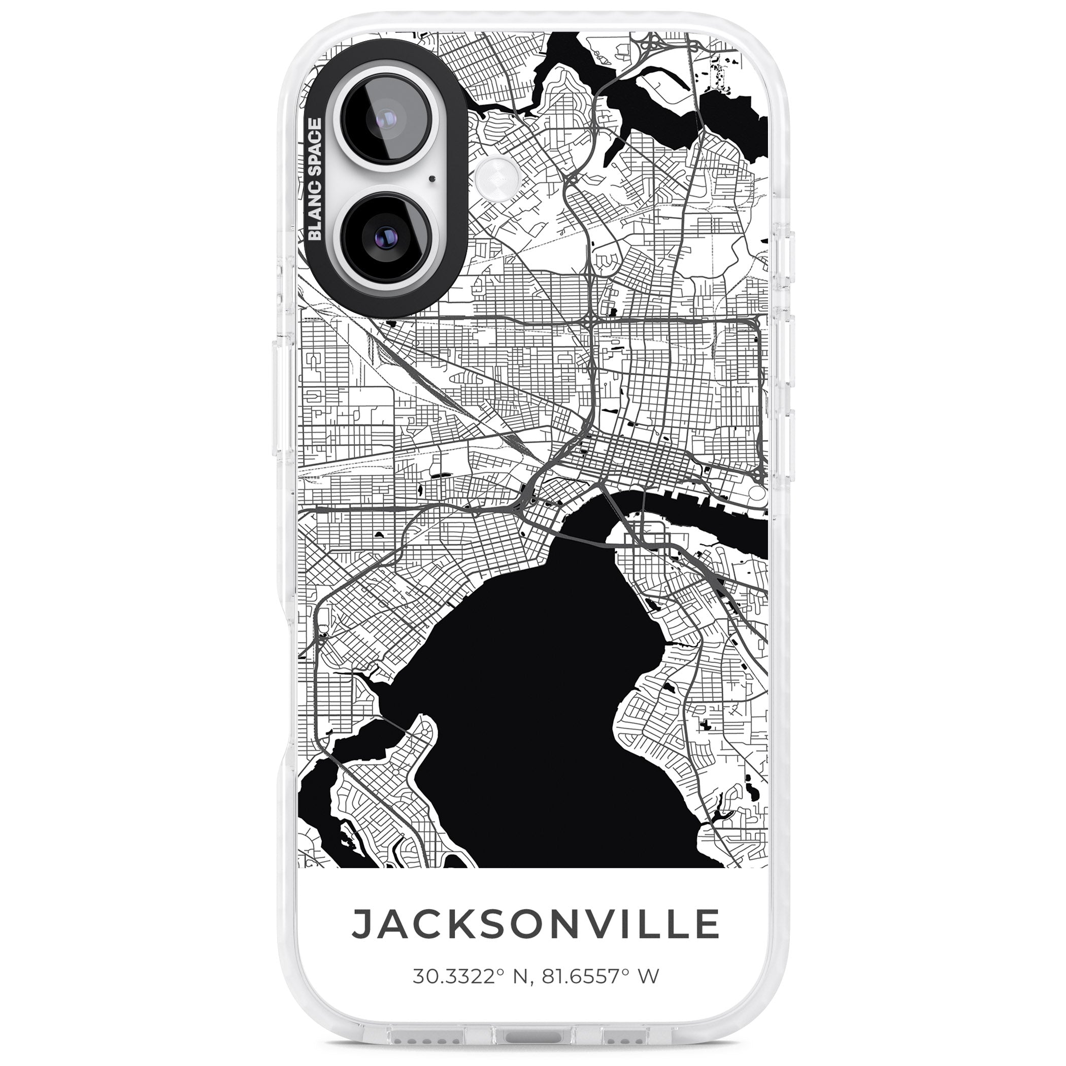 Jacksonville Map iPhone 17 Impact Pro Clear Phone Case