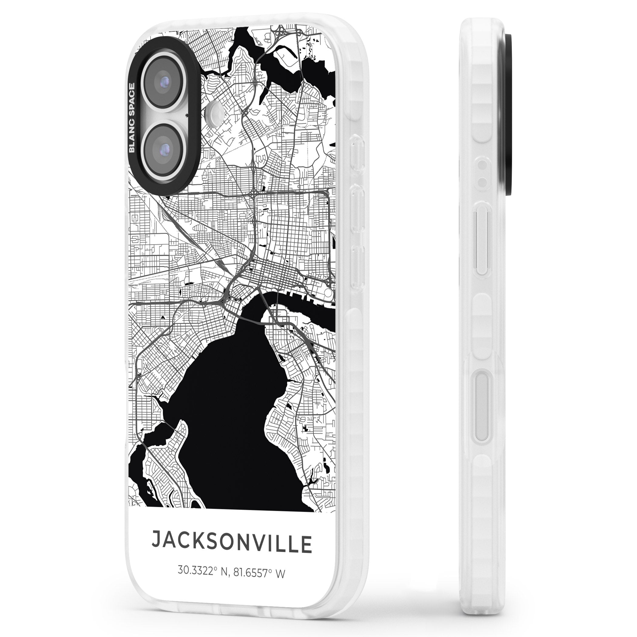 Jacksonville Map iPhone 17 Impact Pro Clear Phone Case Side Profile