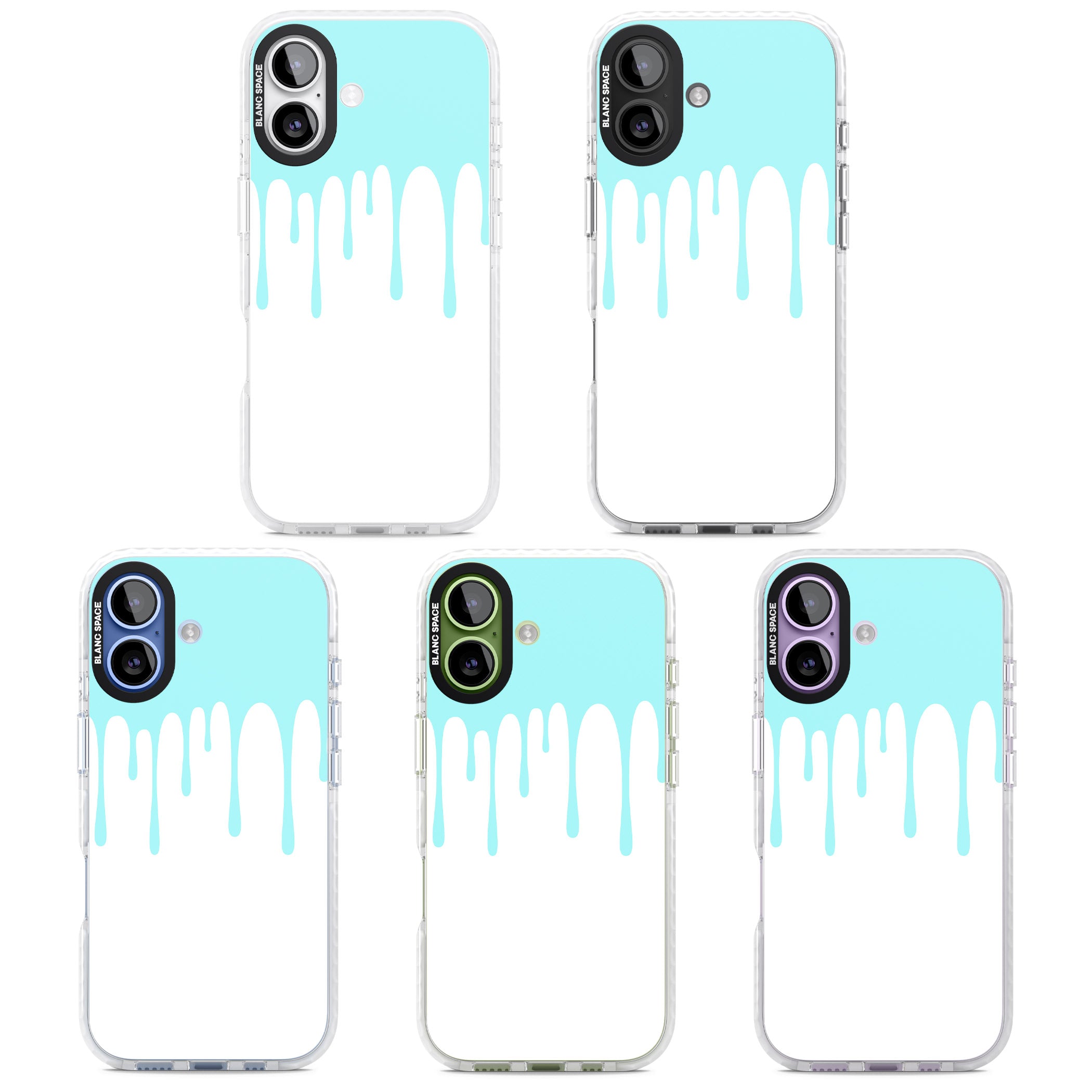 Melted Teal Drip iPhone 17 Impact Pro Clear Phone Case APT Impact Protection