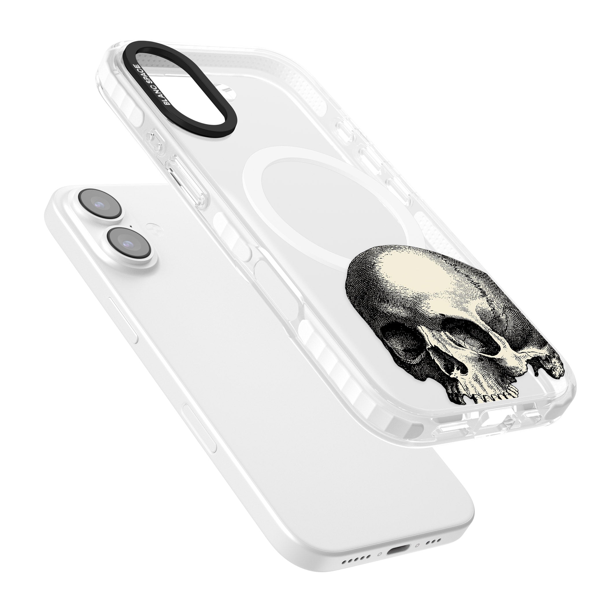 Minimal Vintage Skull iPhone 17 Impact Pro Clear Phone Case Colours