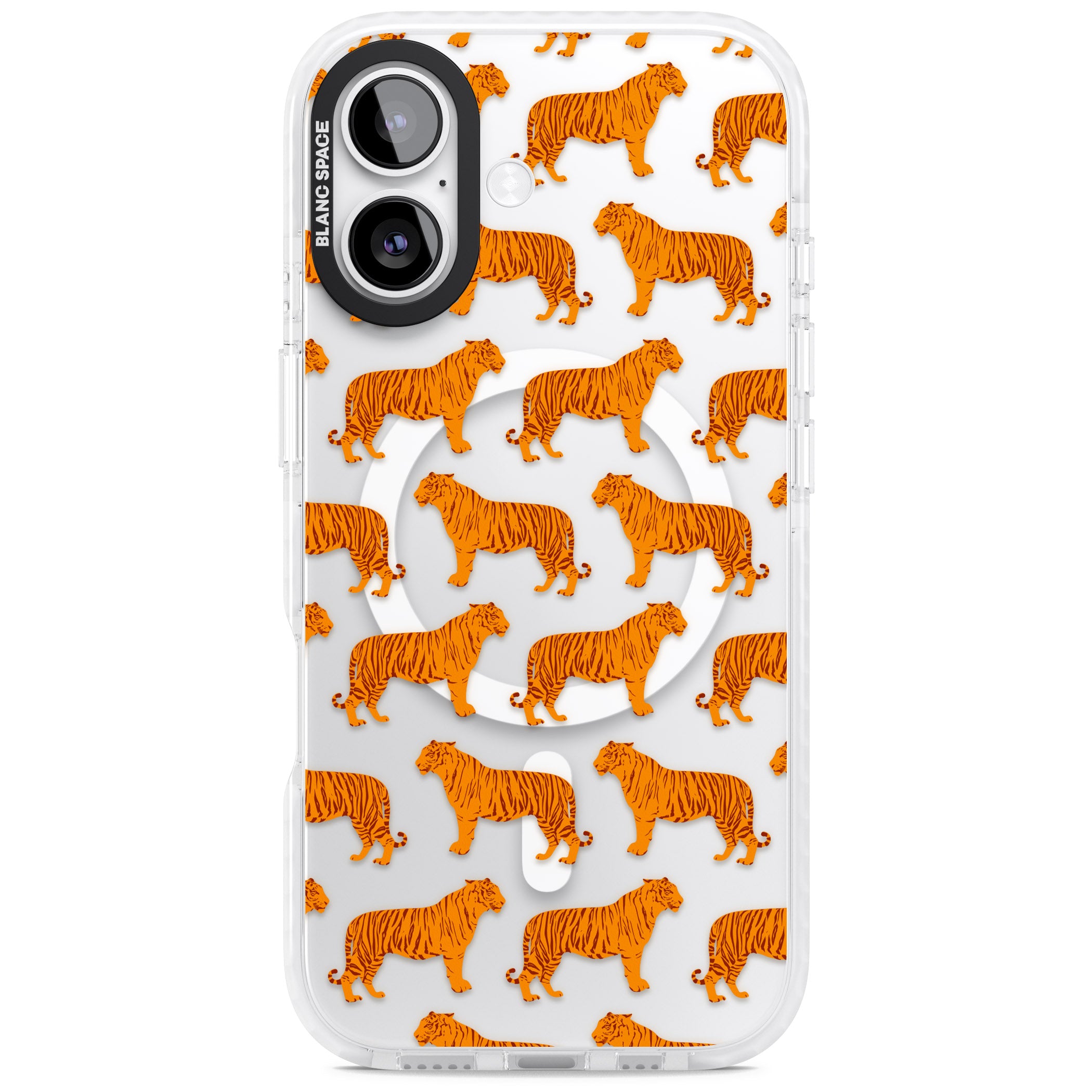 Tiger Pattern iPhone 17 Impact Pro Clear Phone Case
