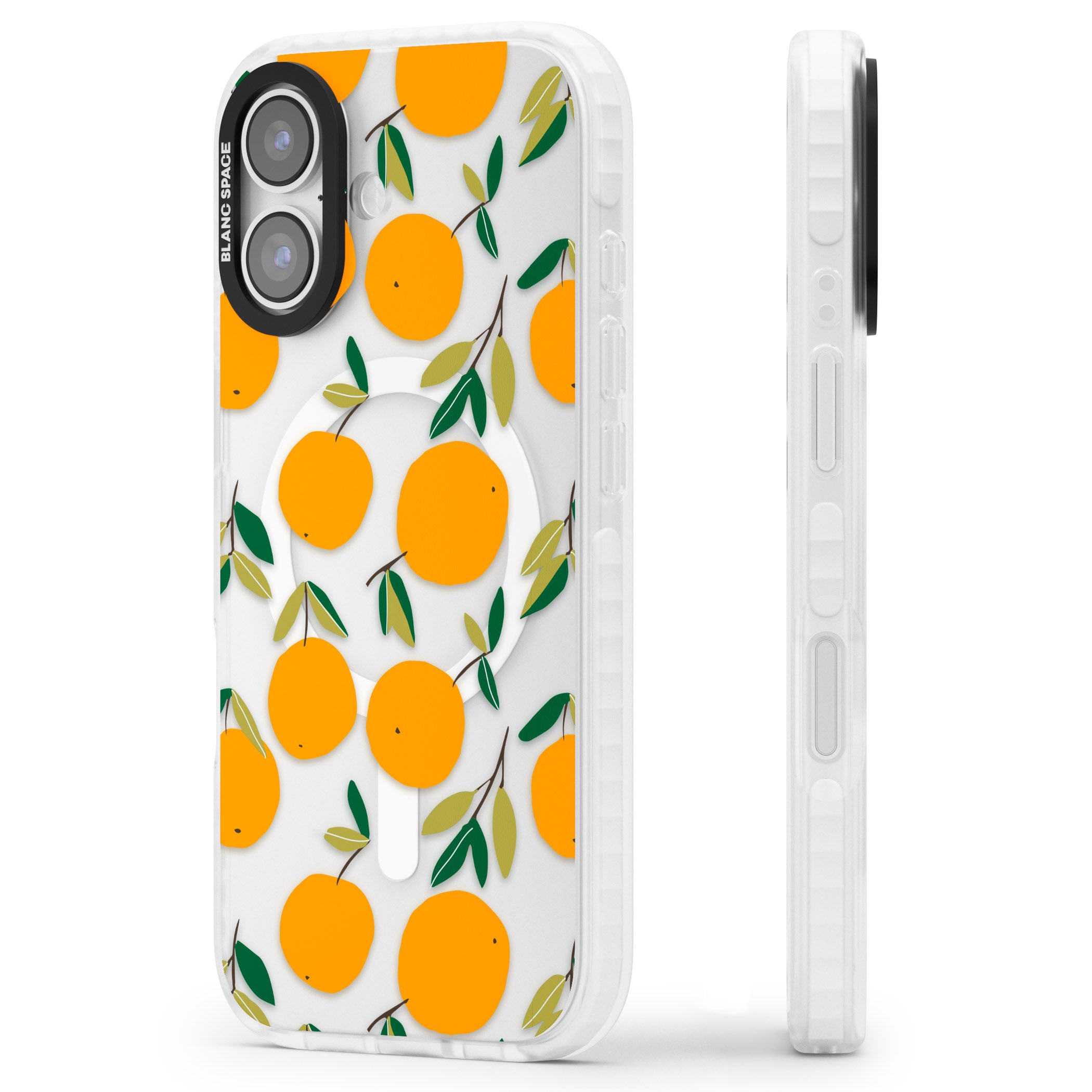 Citrus Grove iPhone 17 Impact Pro Clear Phone Case Side Profile