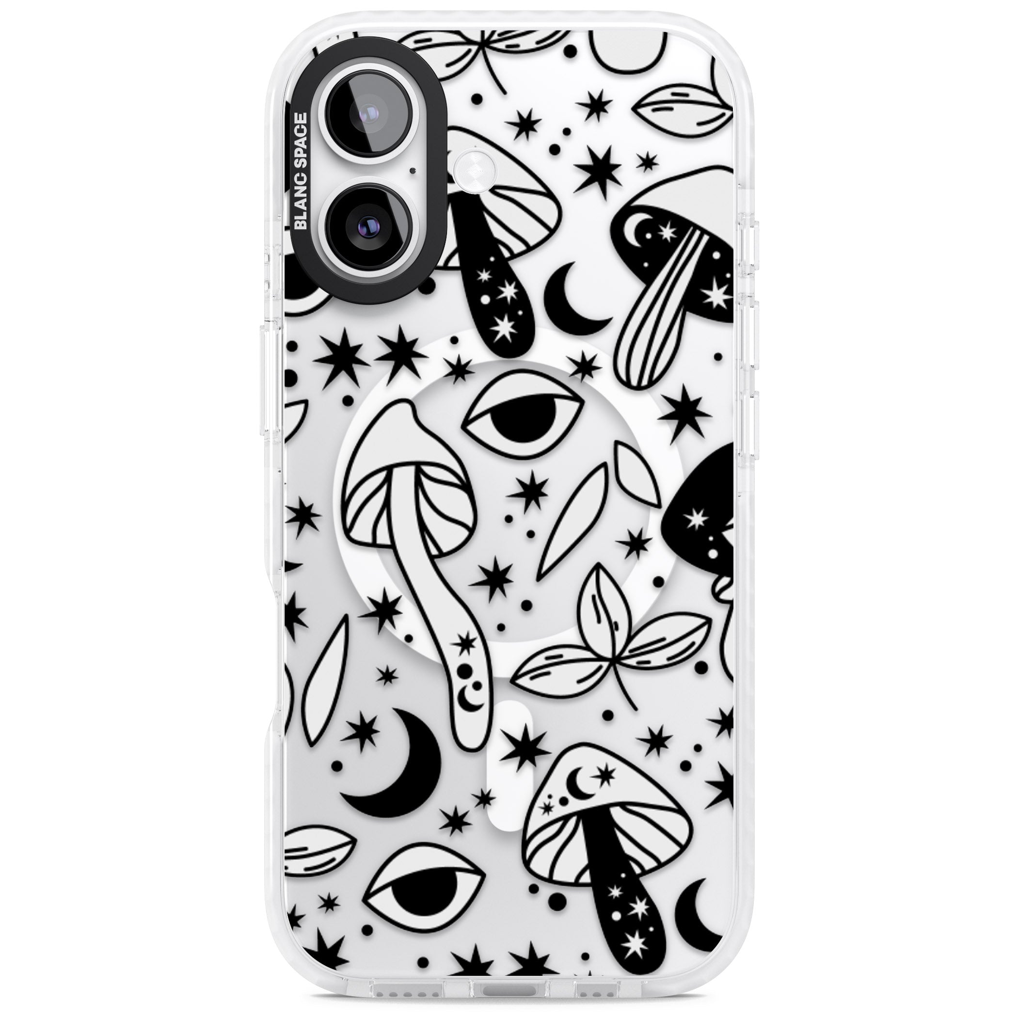 Mystic Mushrooms Pattern iPhone 17 Impact Pro Clear Phone Case