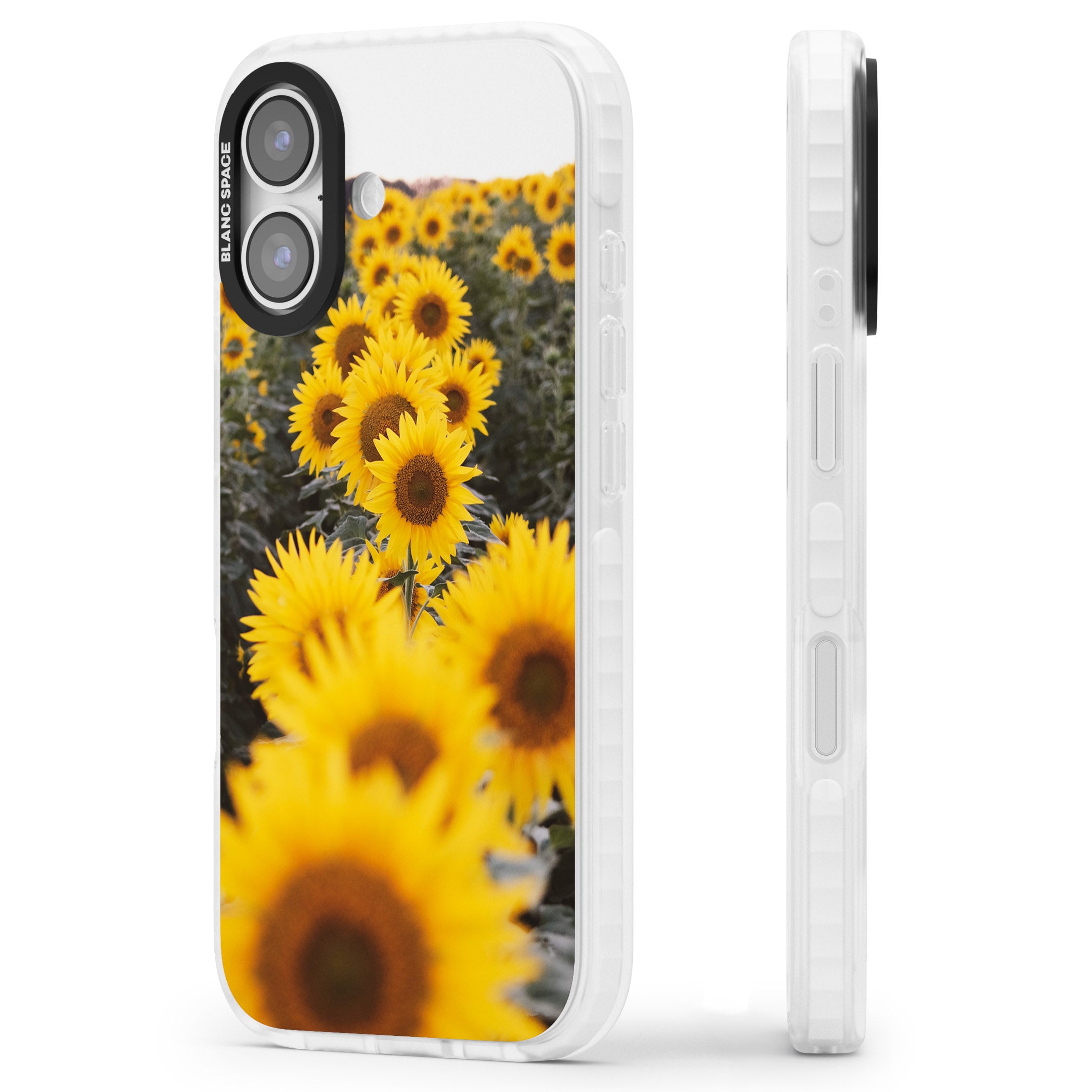 Sunflower Field iPhone 17 Impact Pro Clear Phone Case Side Profile