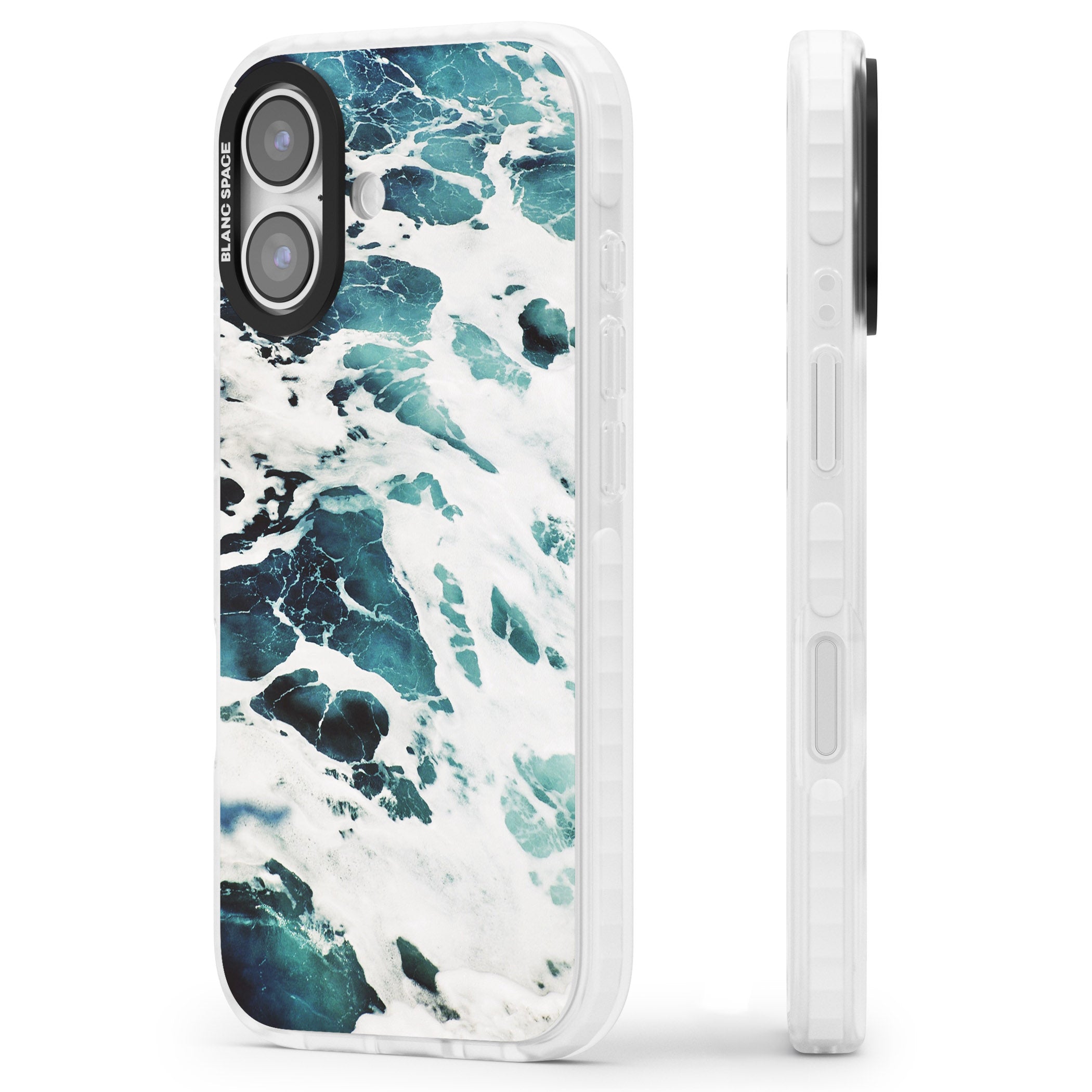 Ocean Surge iPhone 17 Impact Pro Clear Phone Case Side Profile