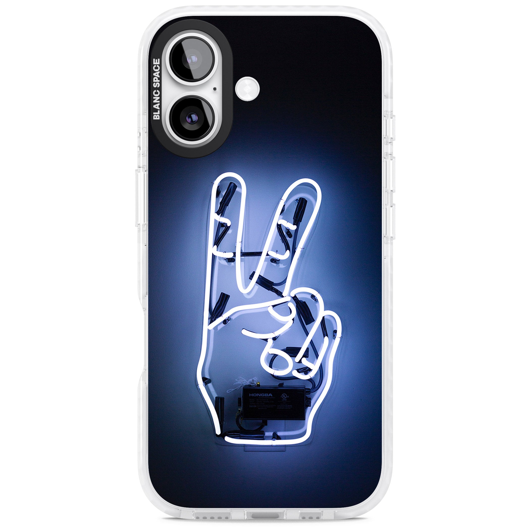 Neon Peace Sign iPhone 17 Impact Pro Clear Phone Case