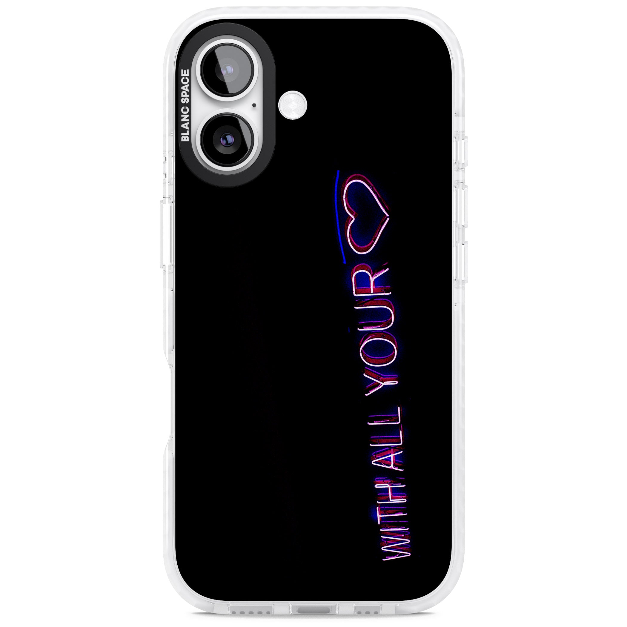 Neon Heart Script iPhone 17 Impact Pro Clear Phone Case