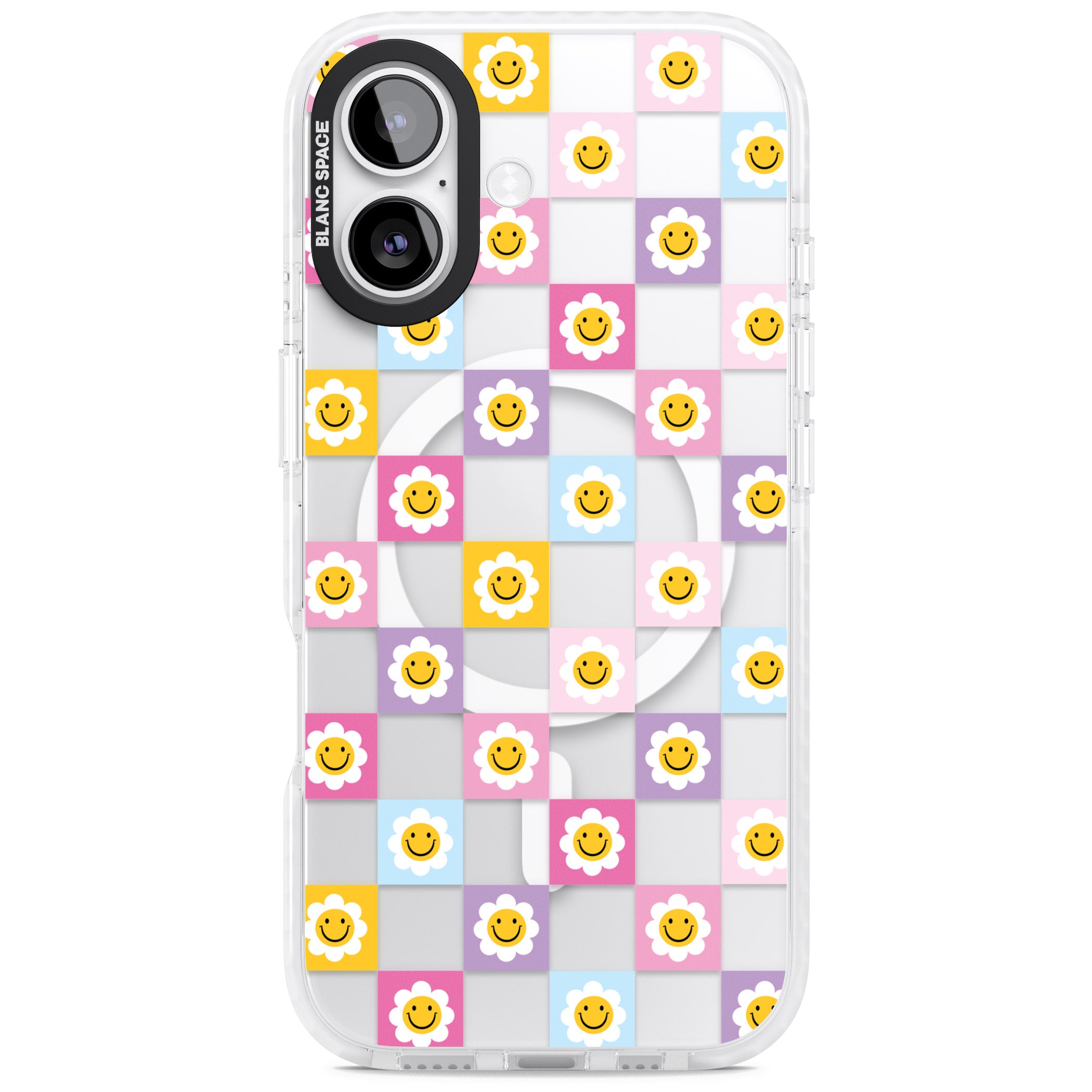 Daisy Squares Pattern iPhone 17 Impact Pro Clear Phone Case