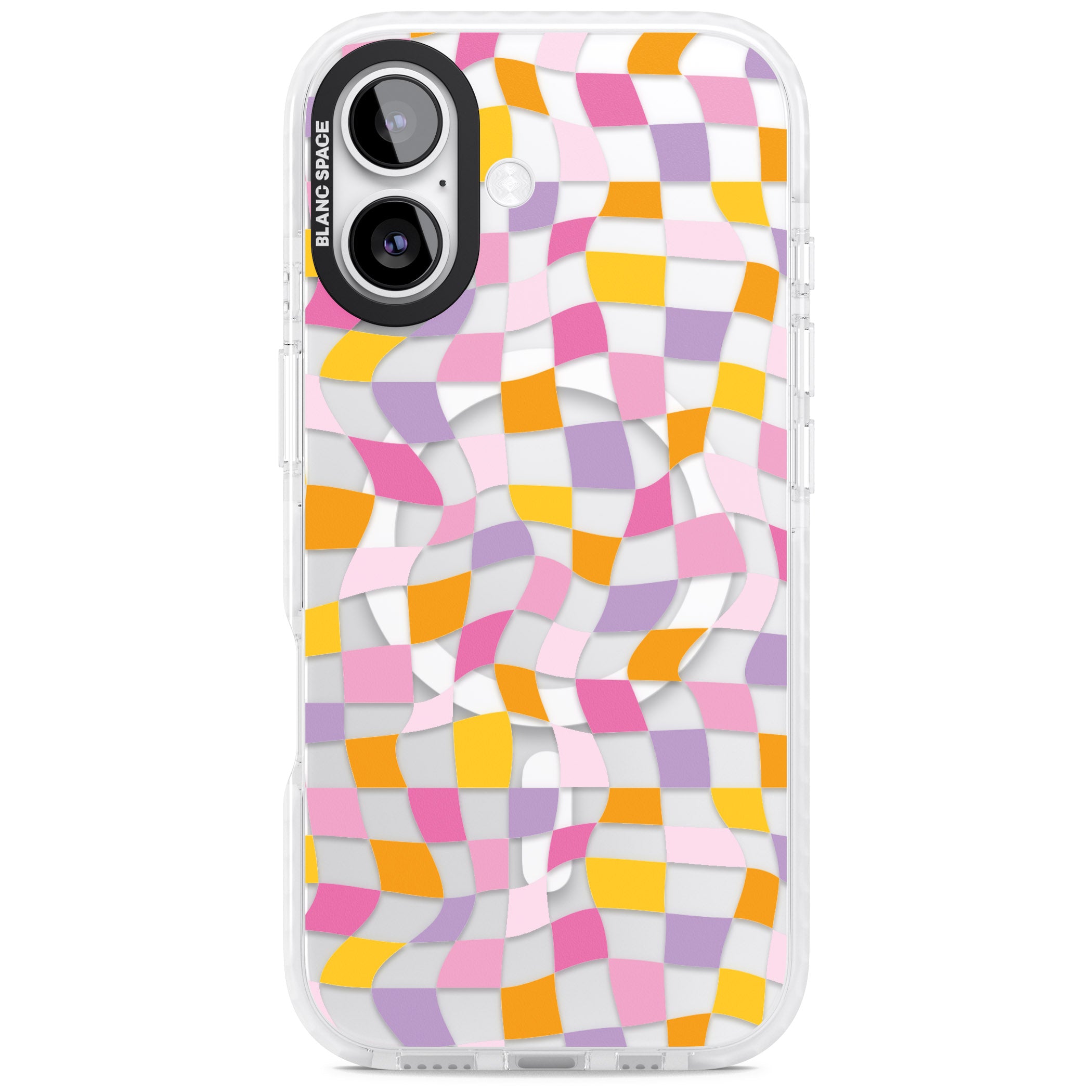 Wonky Squares Pattern iPhone 17 Impact Pro Clear Phone Case
