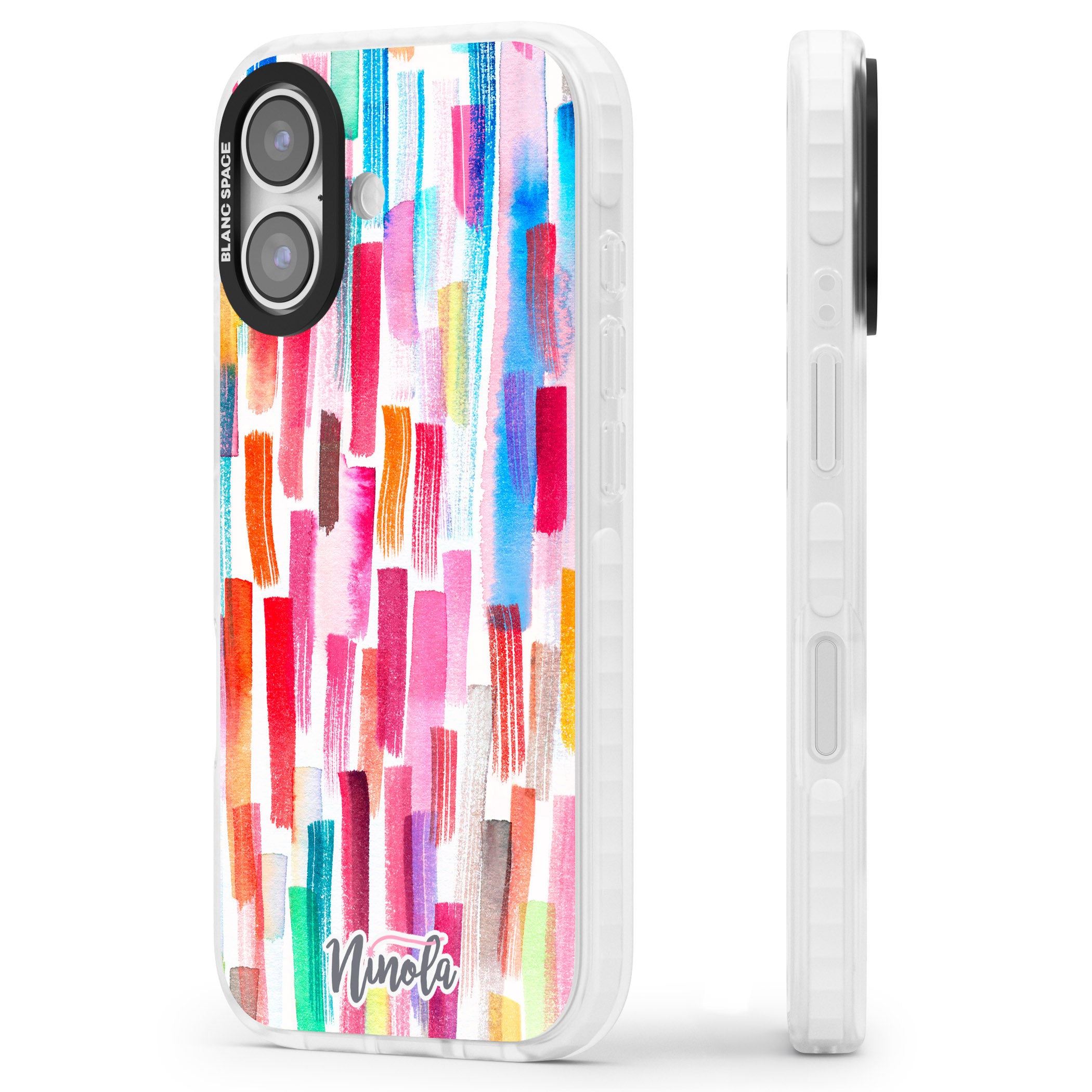 Colorful Brushstrokes iPhone 17 Impact Pro Clear Phone Case Side Profile