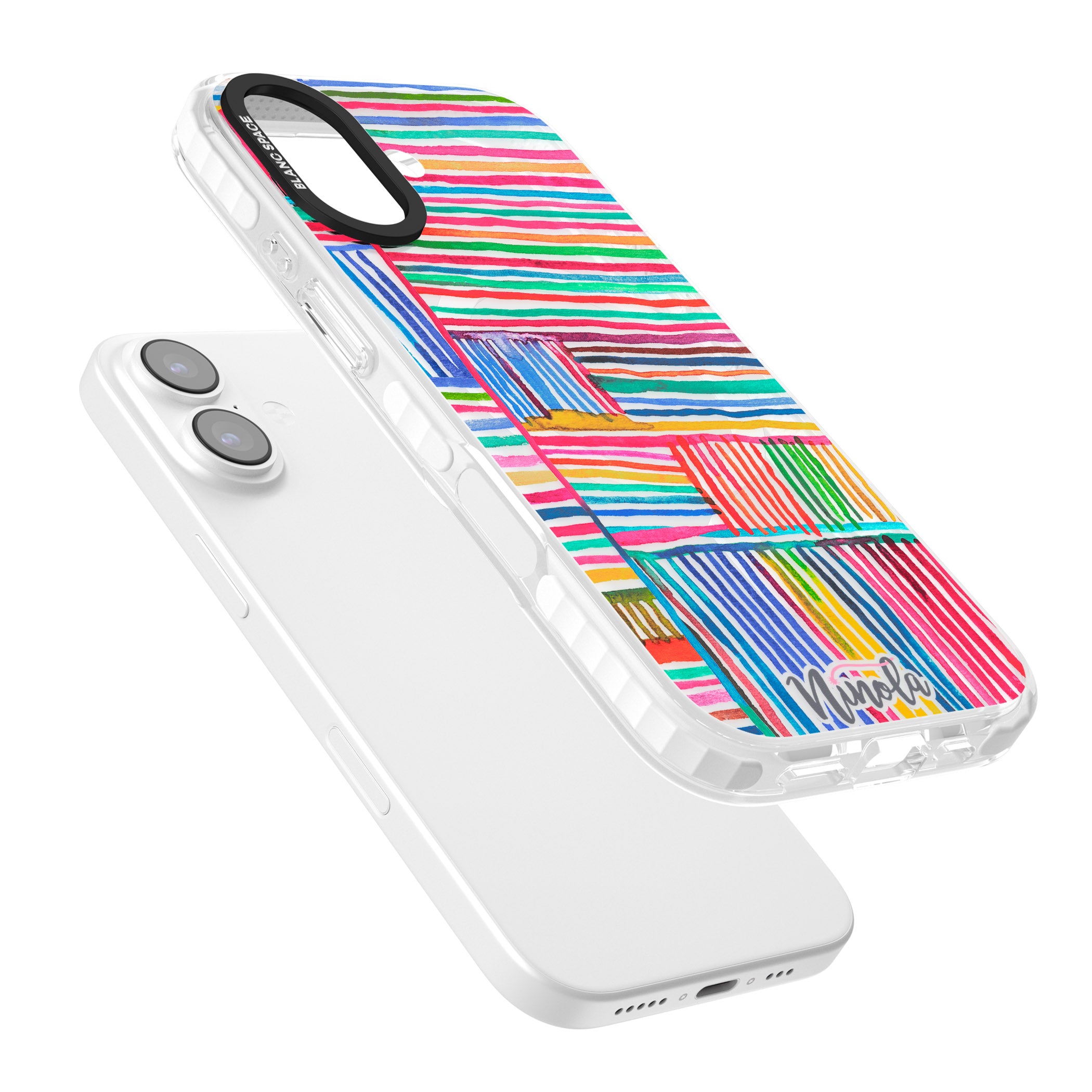 Vibrant Watercolor Lines iPhone 17 Impact Pro Clear Phone Case Colours