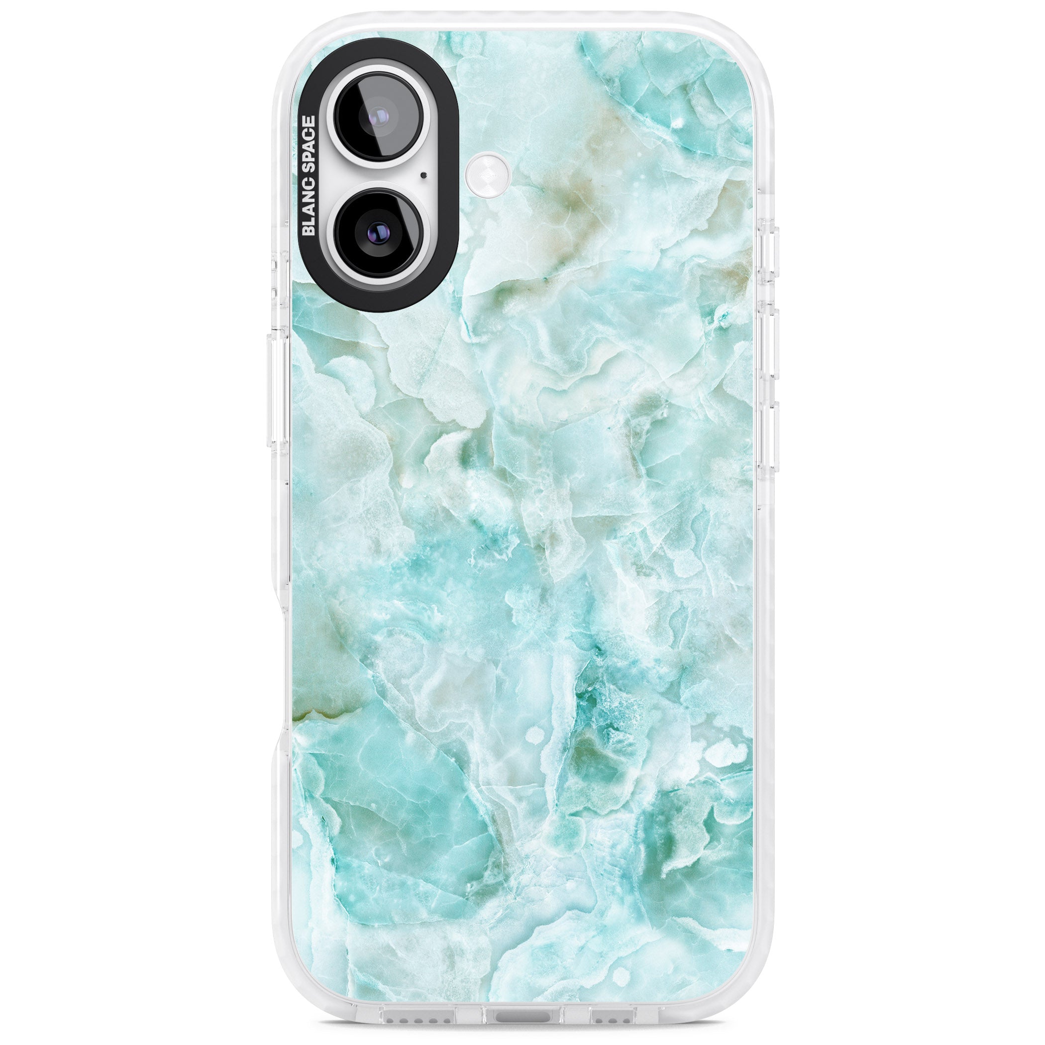 Aqua Onyx Marble iPhone 17 Impact Pro Clear Phone Case