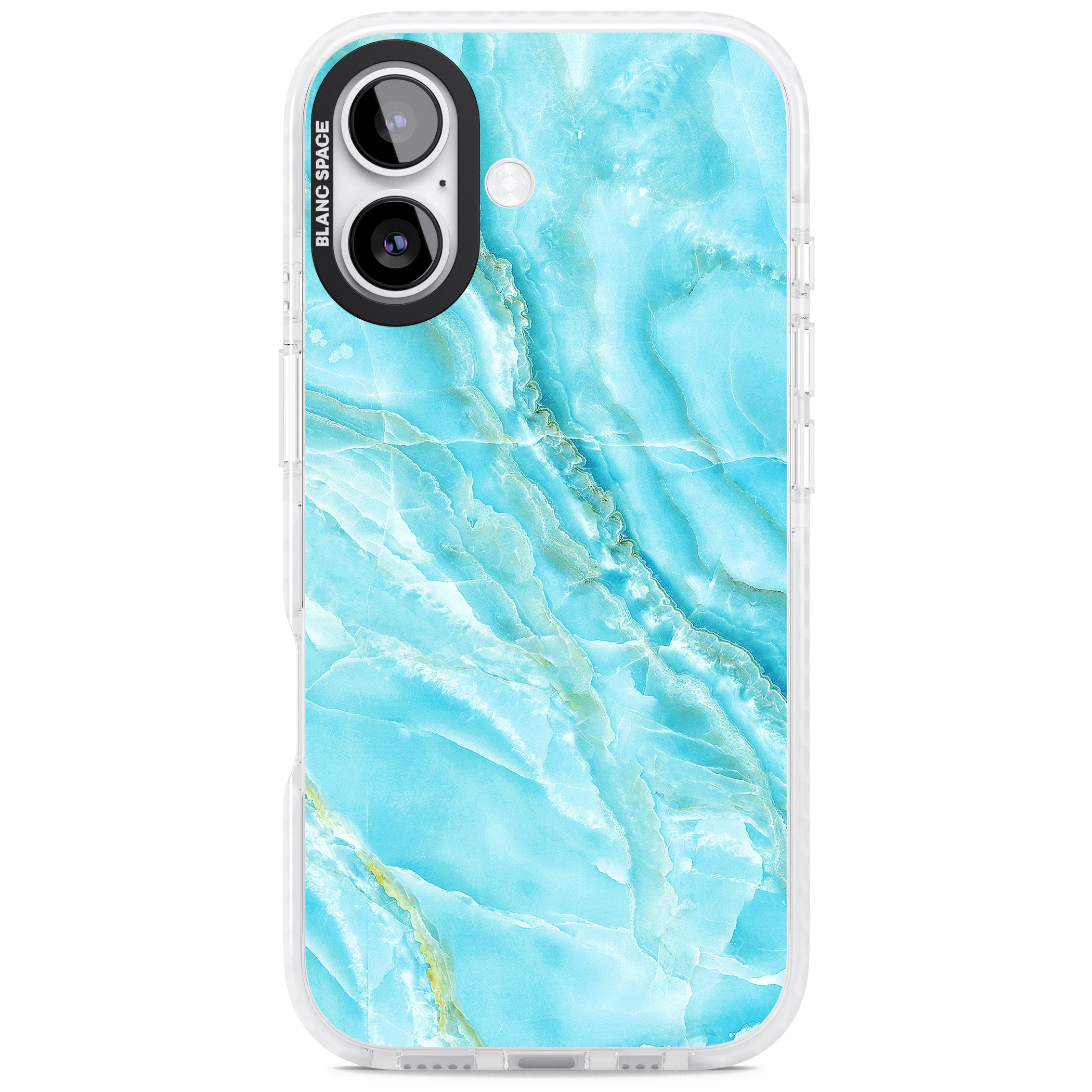 Blue Onyx Marble iPhone 17 Impact Pro Clear Phone Case