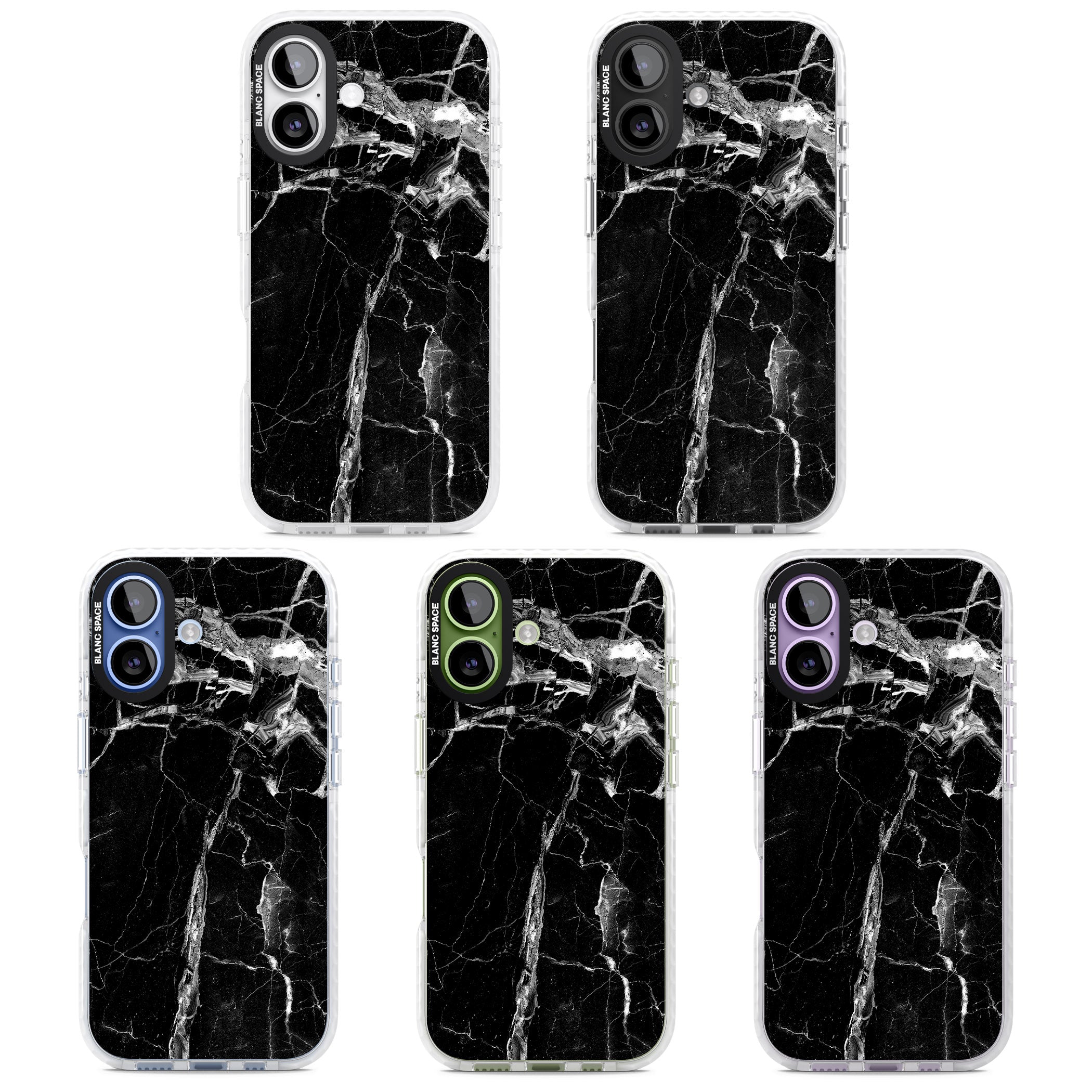 Black Onyx Marble iPhone 17 Impact Pro Clear Phone Case APT Impact Protection