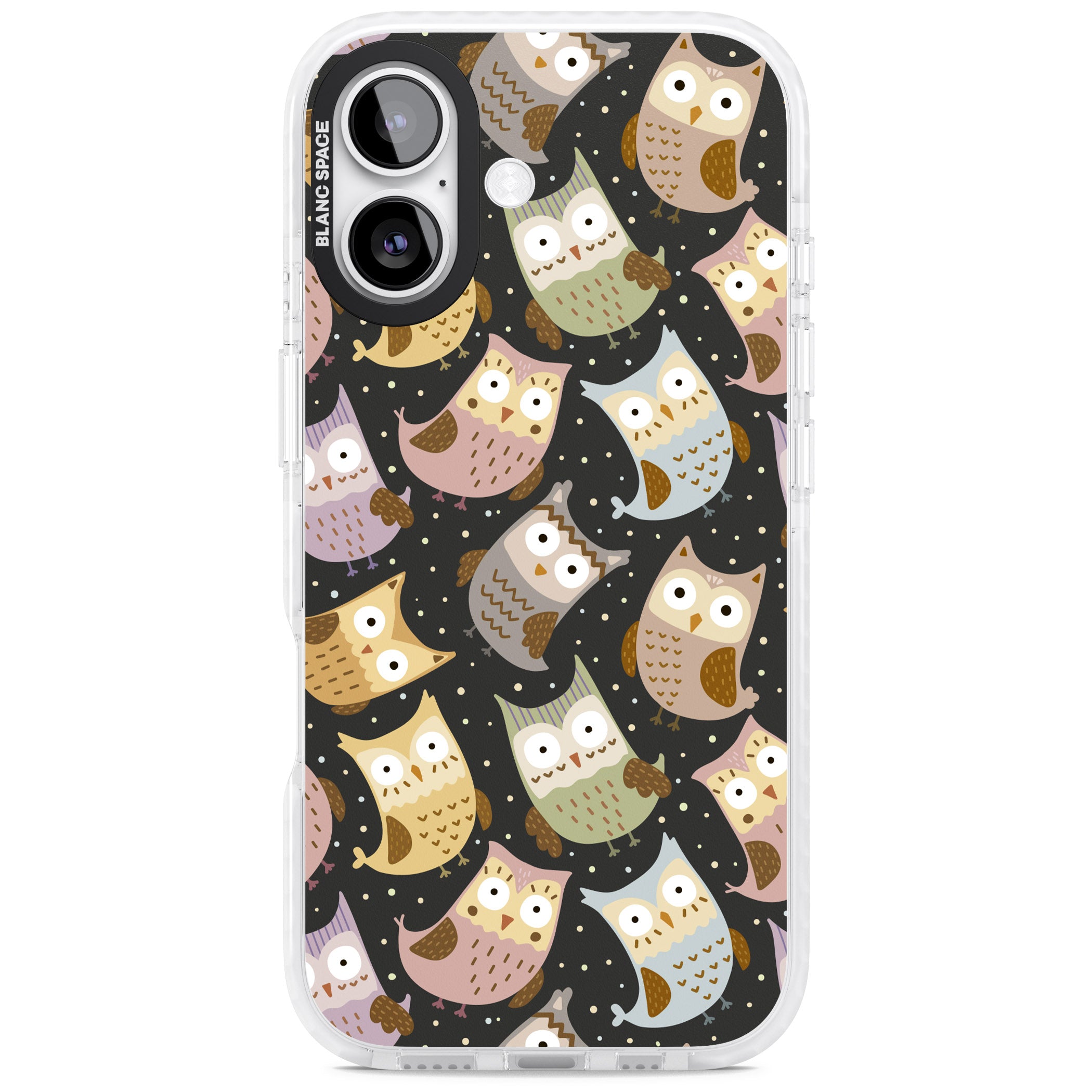 Cute Owl Pattern iPhone 17 Impact Pro Clear Phone Case