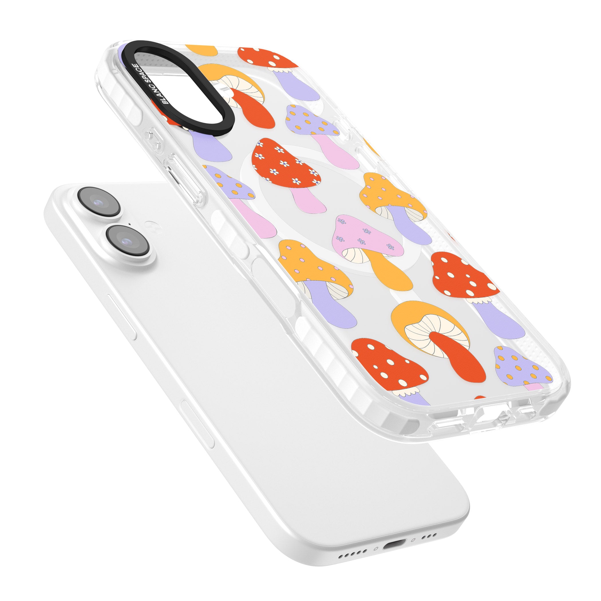 Happy Shrooms iPhone 17 Impact Pro Clear Phone Case Colours