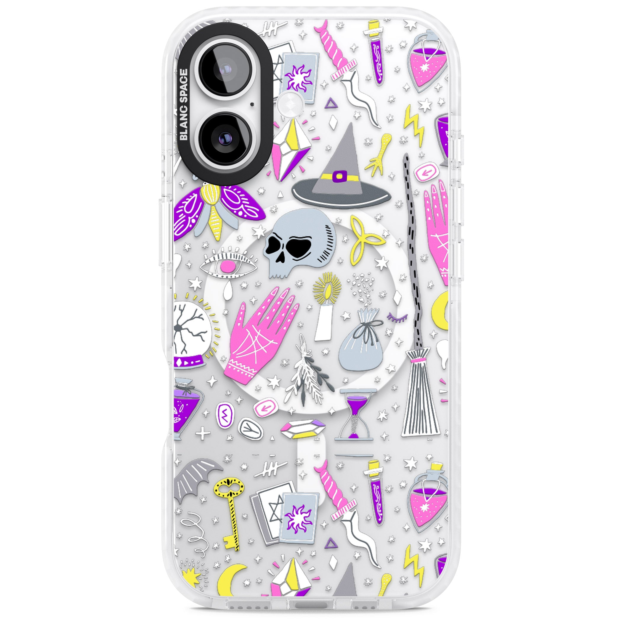 Black Magic Pattern iPhone 17 Impact Pro Clear Phone Case