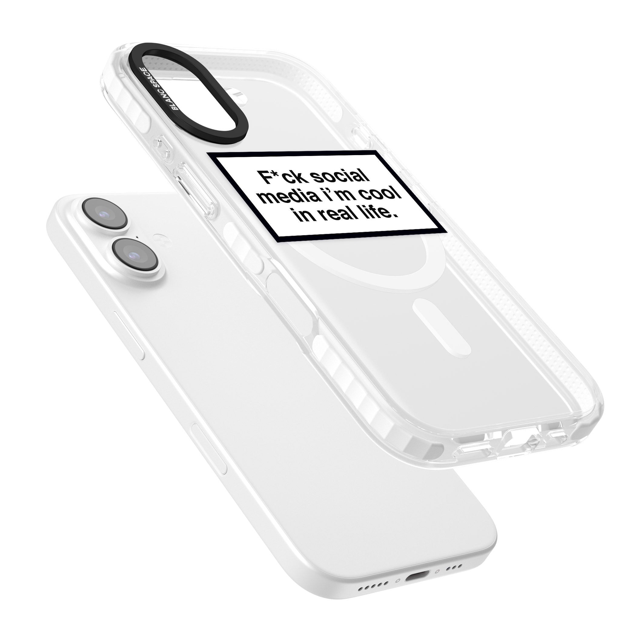 F*Ck Social Media iPhone 17 Impact Pro Clear Phone Case Colours