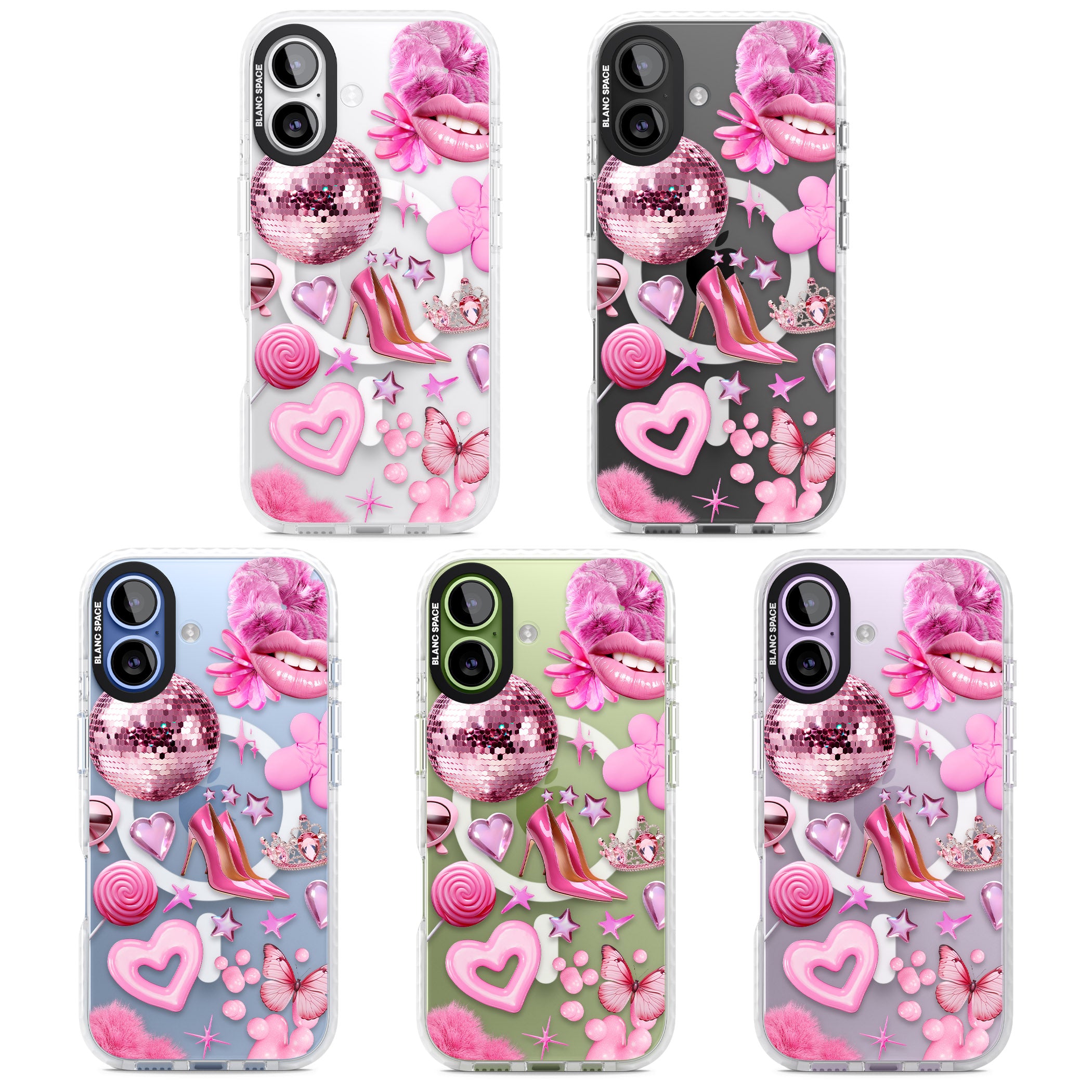 Pink Glam iPhone 17 Impact Pro Clear Phone Case APT Impact Protection