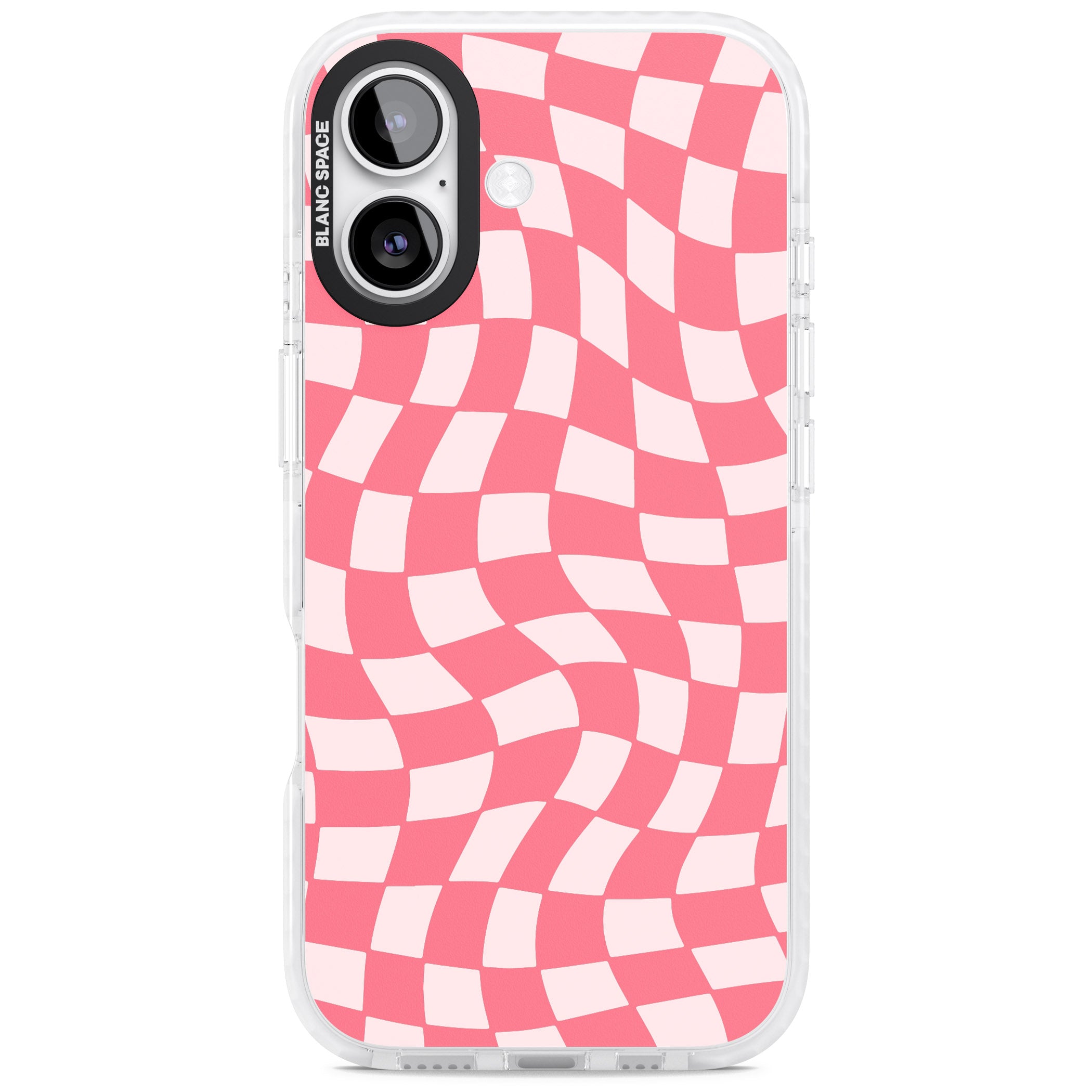 Pink Wavy Checked Pattern iPhone 17 Impact Pro Clear Phone Case