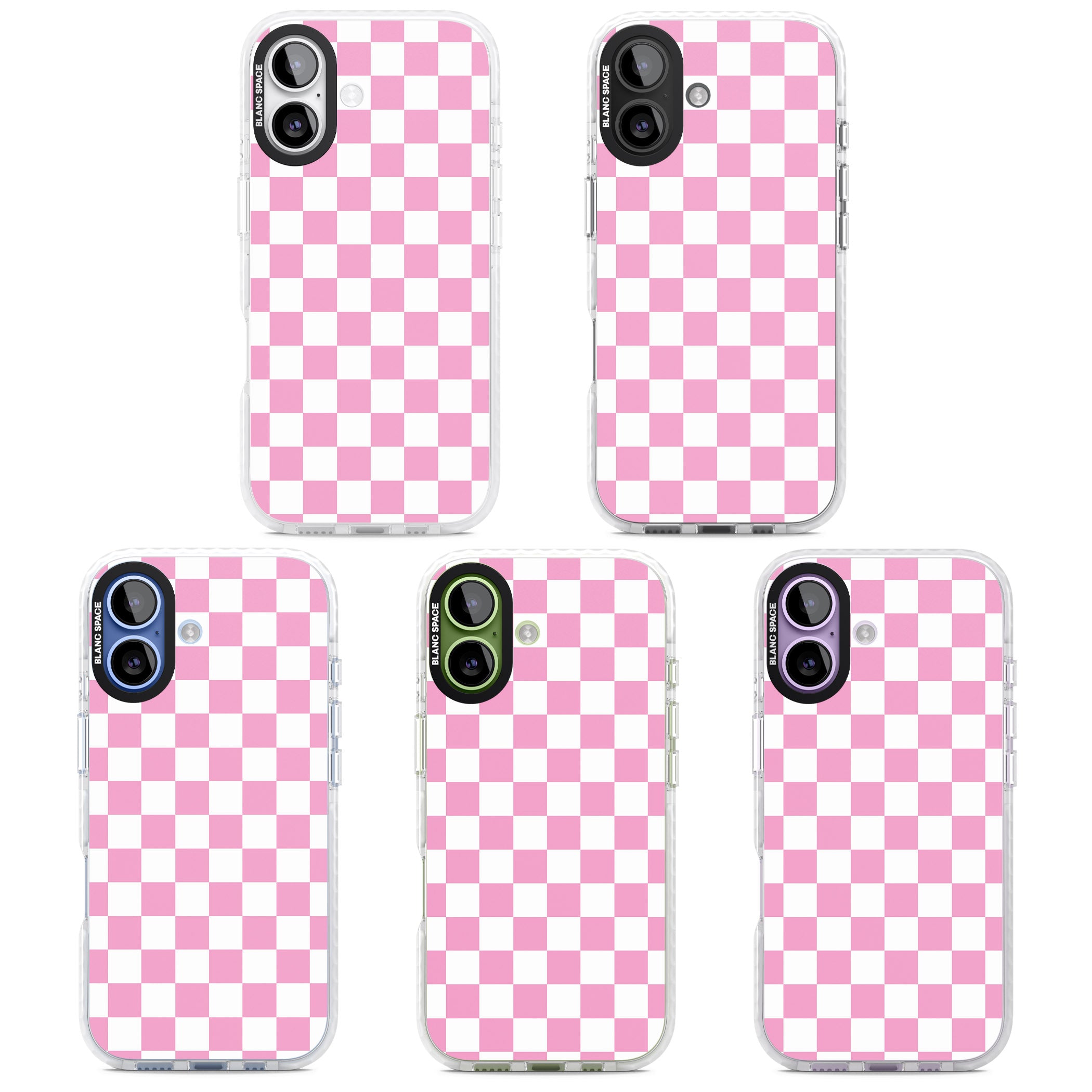 Pink Checkered iPhone 17 Impact Pro Clear Phone Case APT Impact Protection