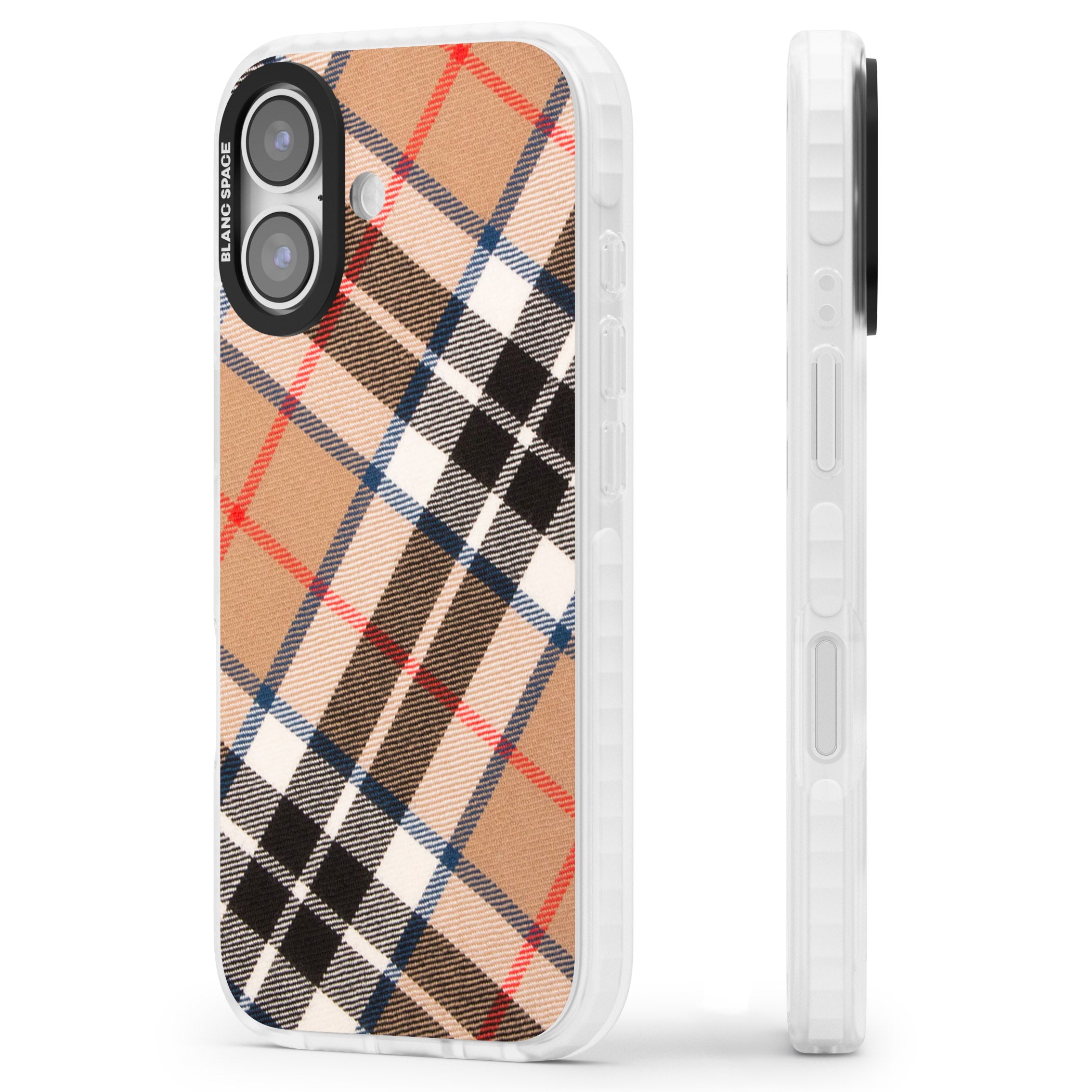 Haymarket Check iPhone 17 Impact Pro Clear Phone Case Side Profile